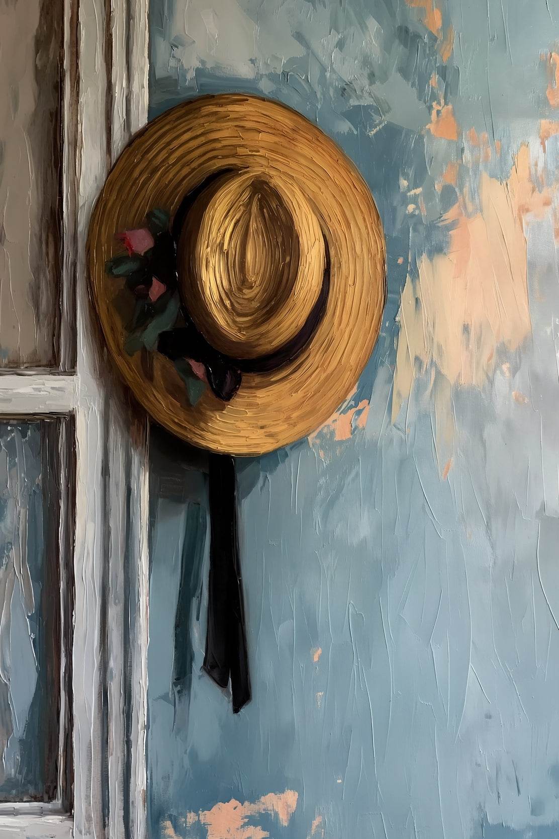 Women Wide Brim Hat Painting Wall Art - beink online art store
