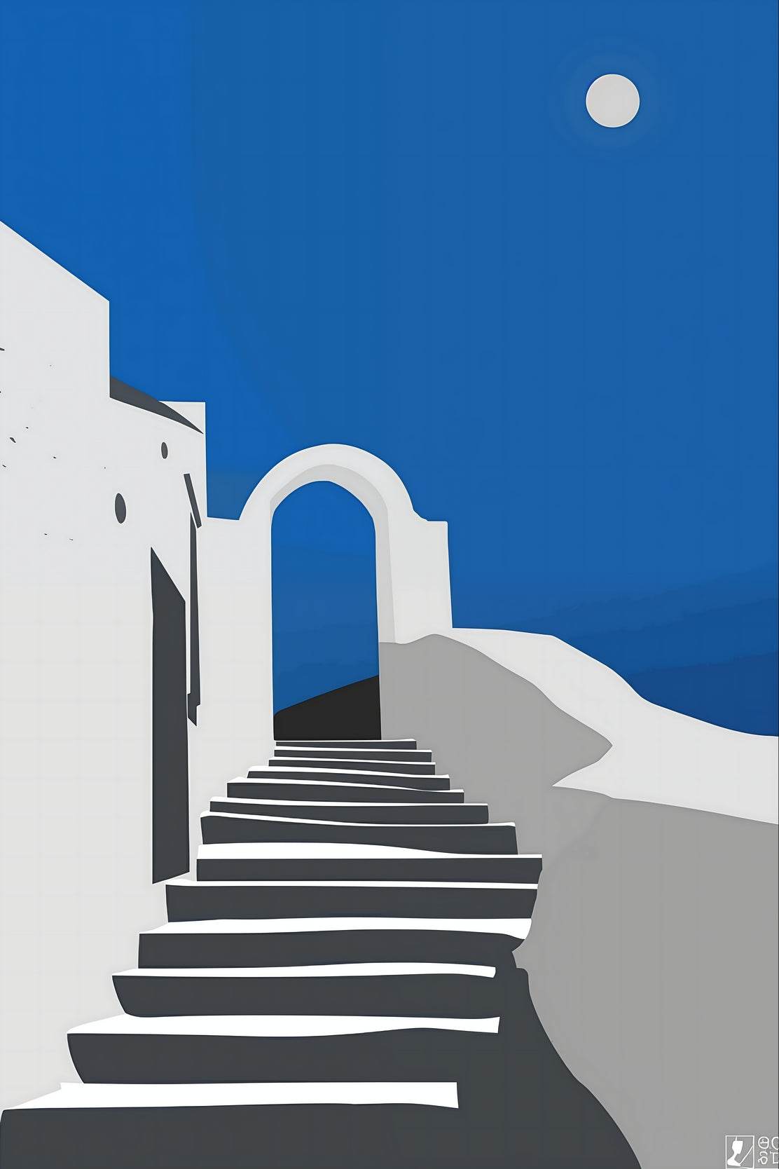 Stairs to the Sky. Santorini - Greece Wall Art - beink online art store