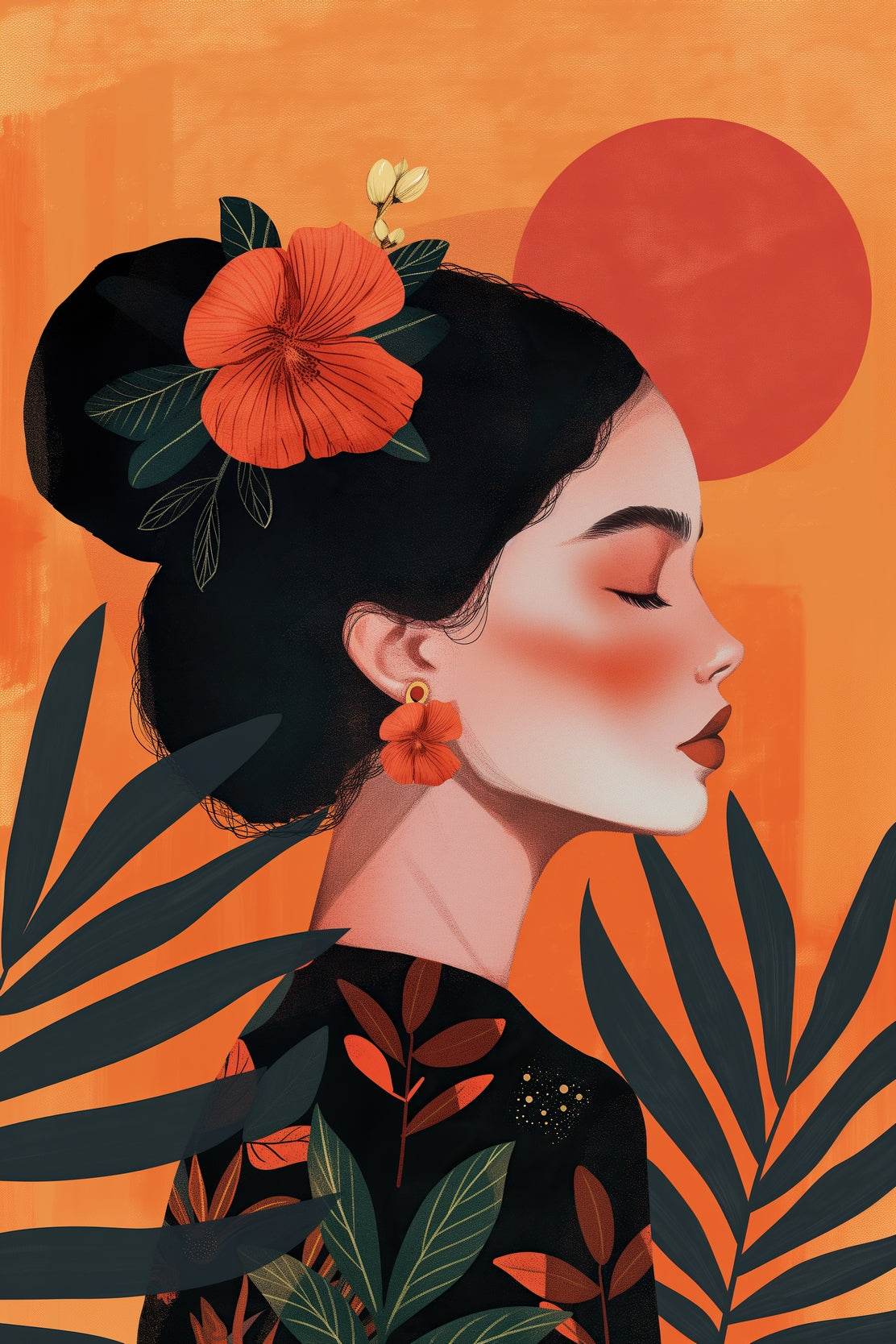 Anime Woman in The Sunset Wall Art - beink online art store