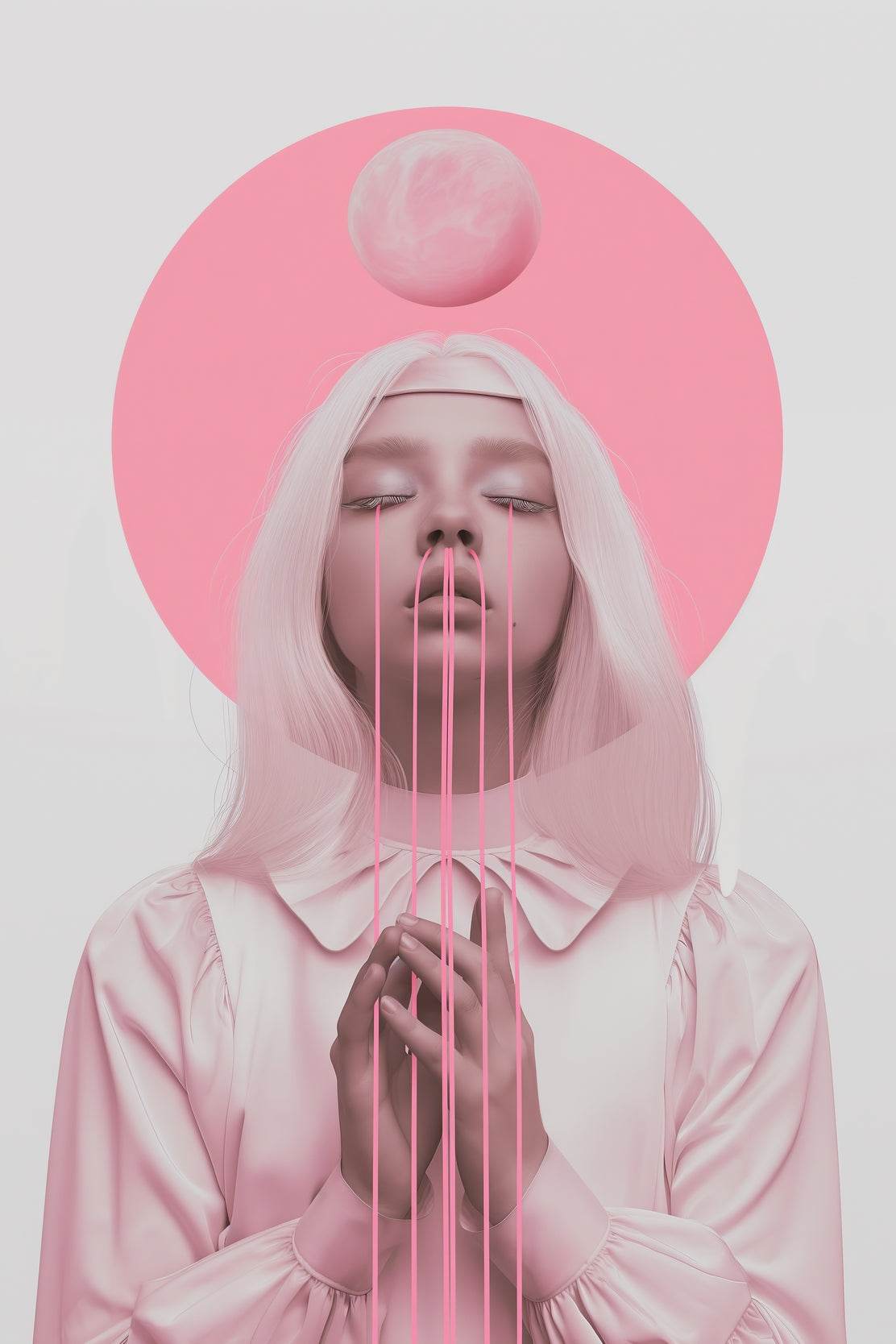 Lady in Pink Modern Wall Art - beink online art store