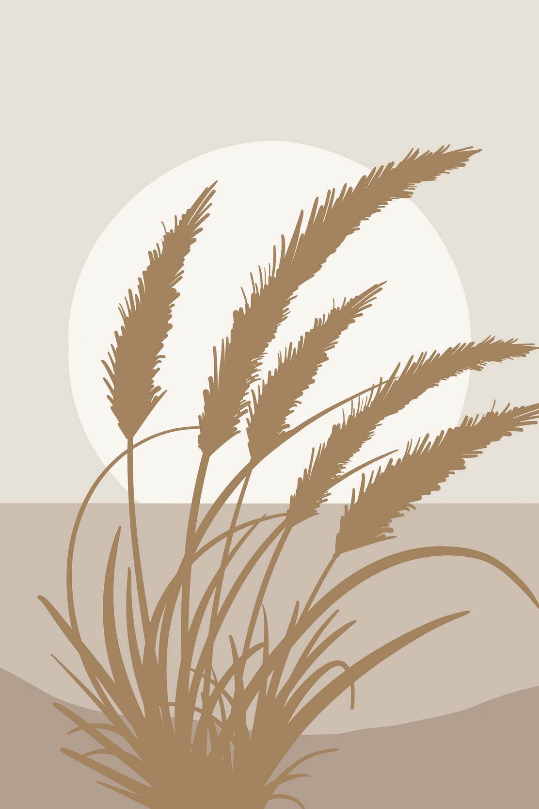 Pampas Grass At Sunset Wall Art - beink online art store