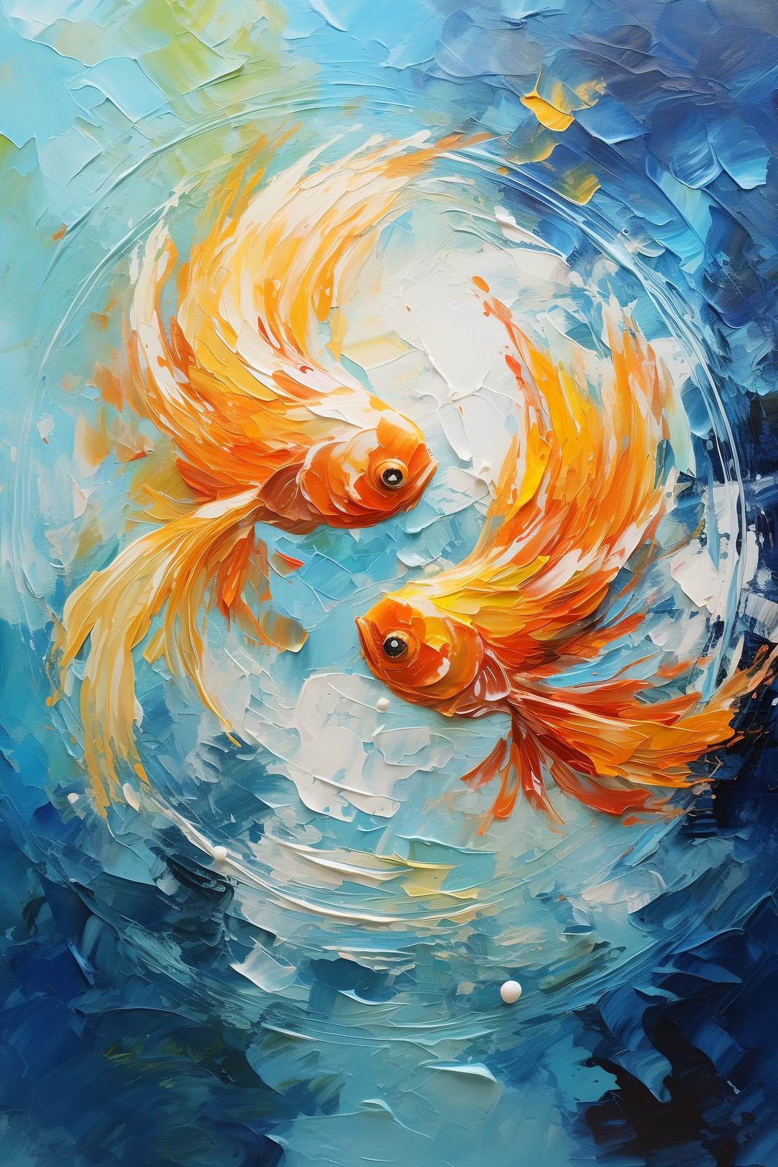 Goldfish Swimming Painting - beink online art store