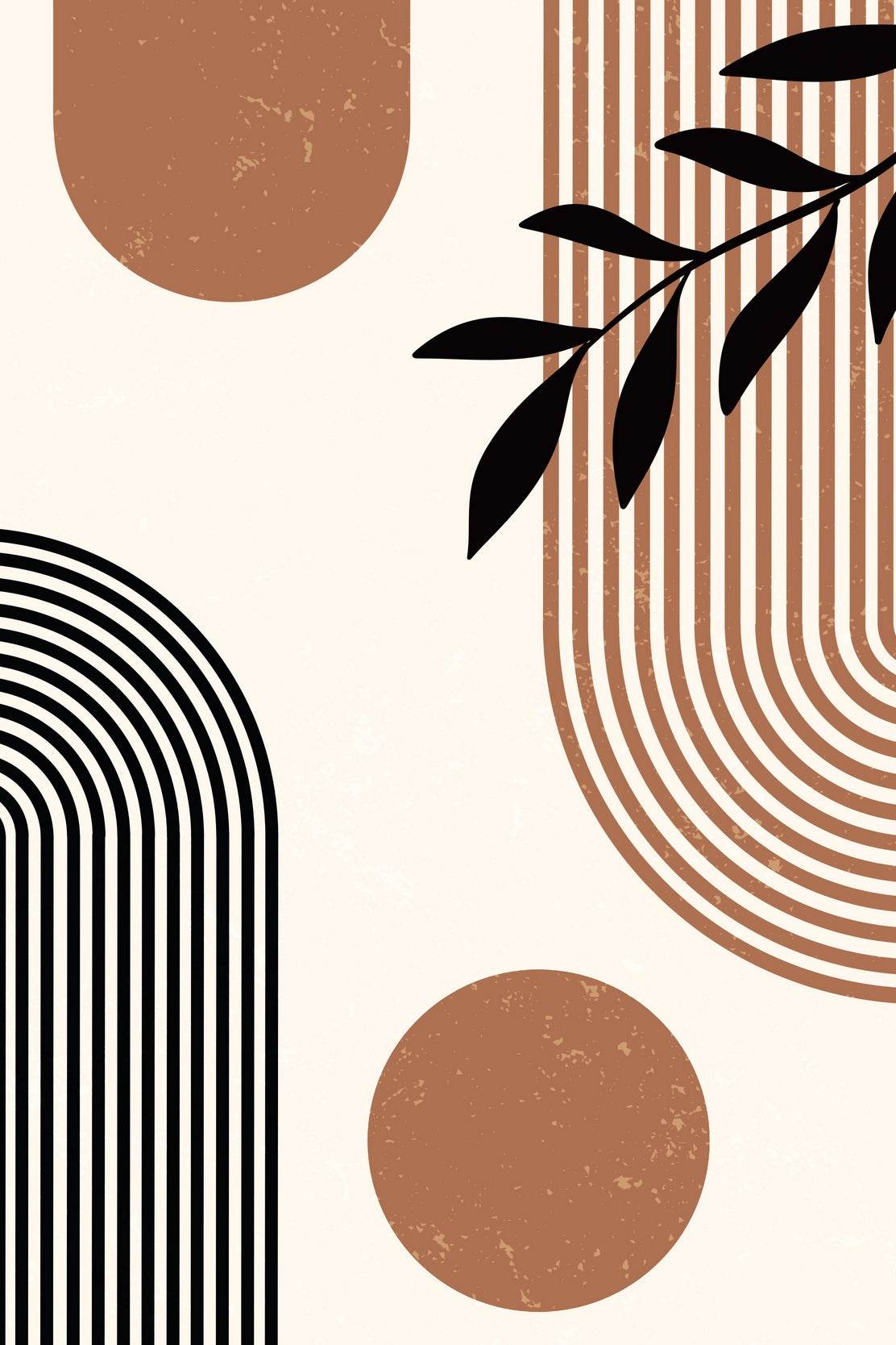 Black Olive Leaf With Patterned Colored Background Wall Art - beink online art store