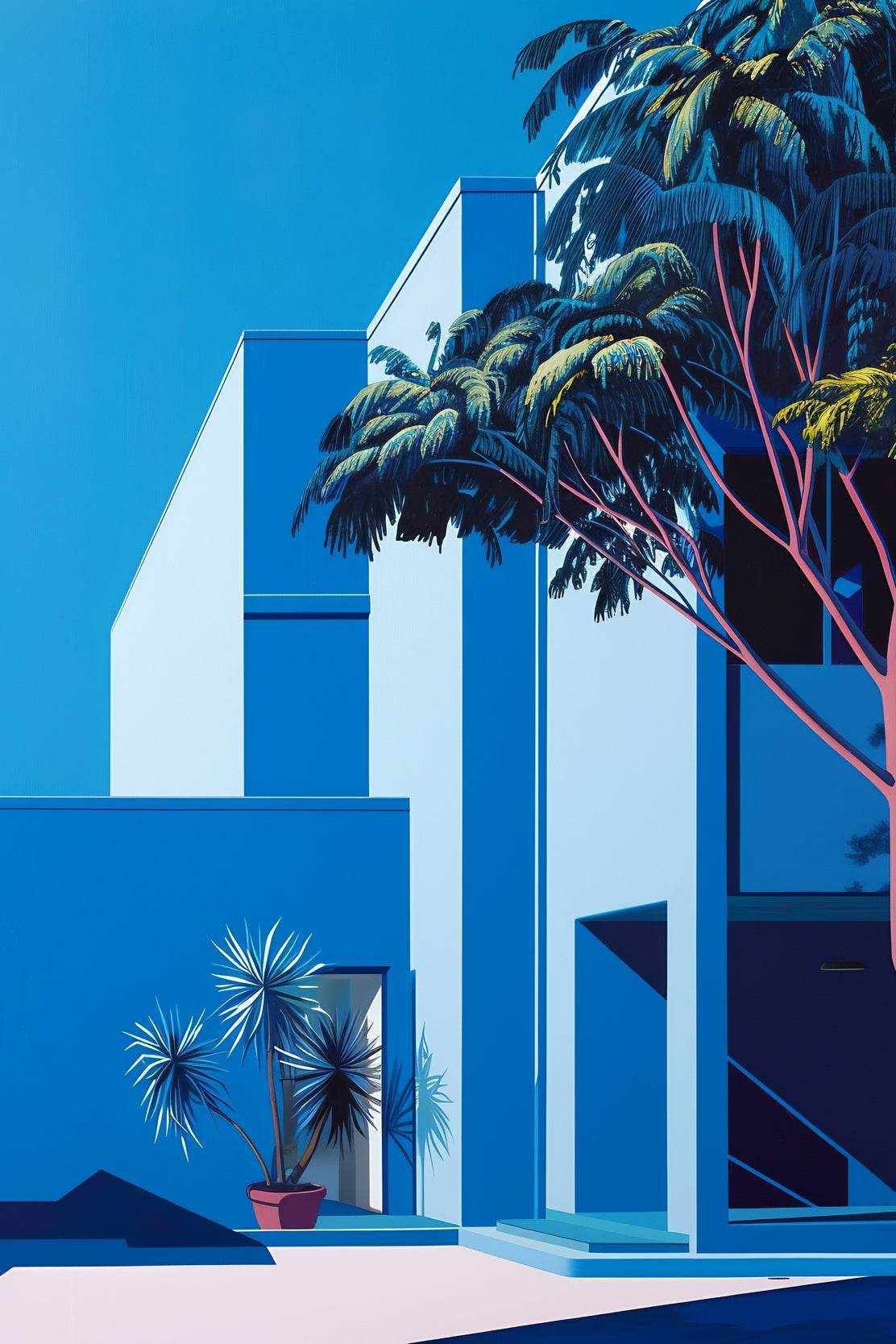 3D Geometric Getaway- Blue Home Modern Art - beink online art store