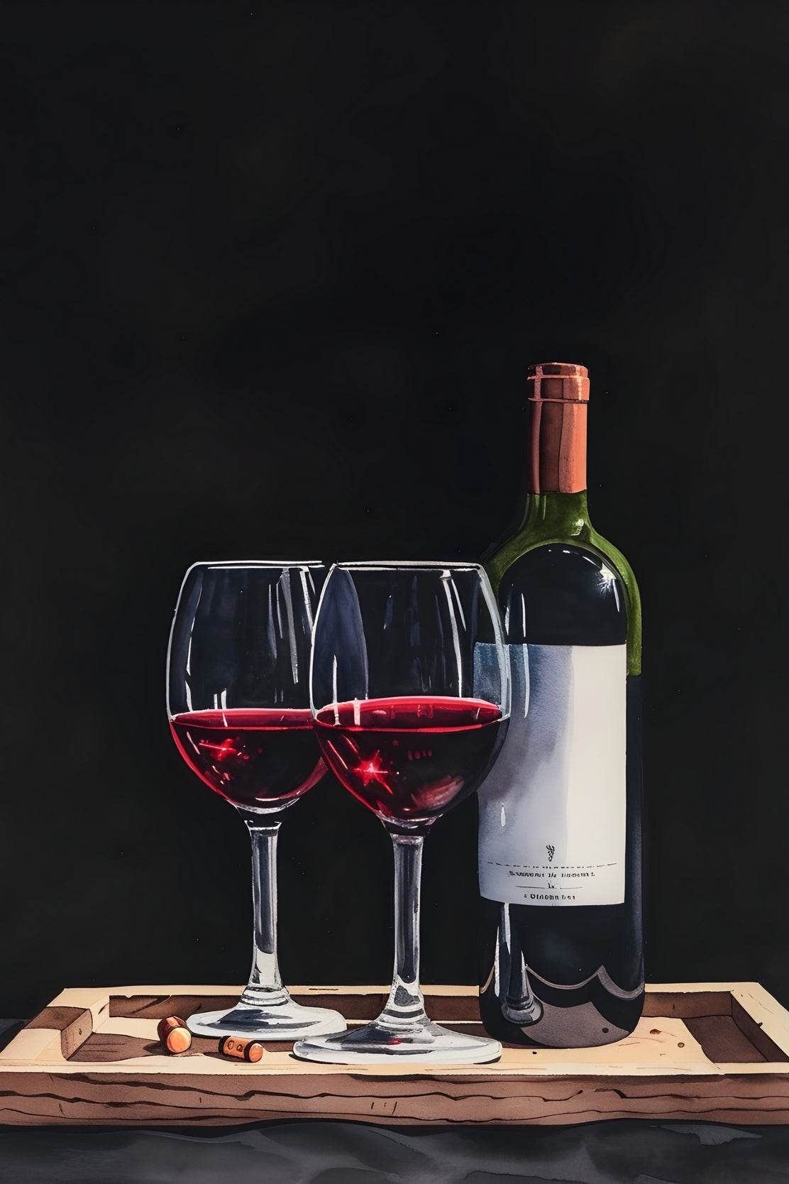 Wine Bottle and Glass Wall Art - beink online art store