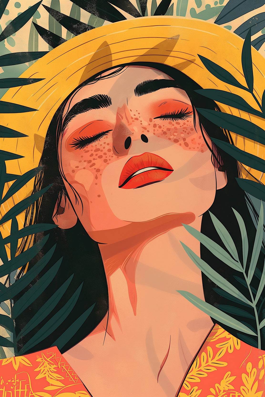 A Stylish Young Woman in the Jungle - beink online art store