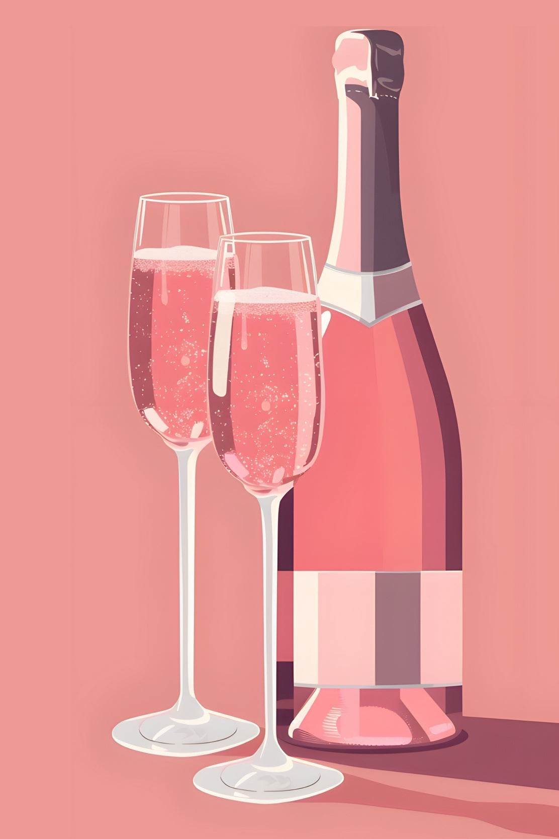 Pink Champagne Wall Art - beink online art store