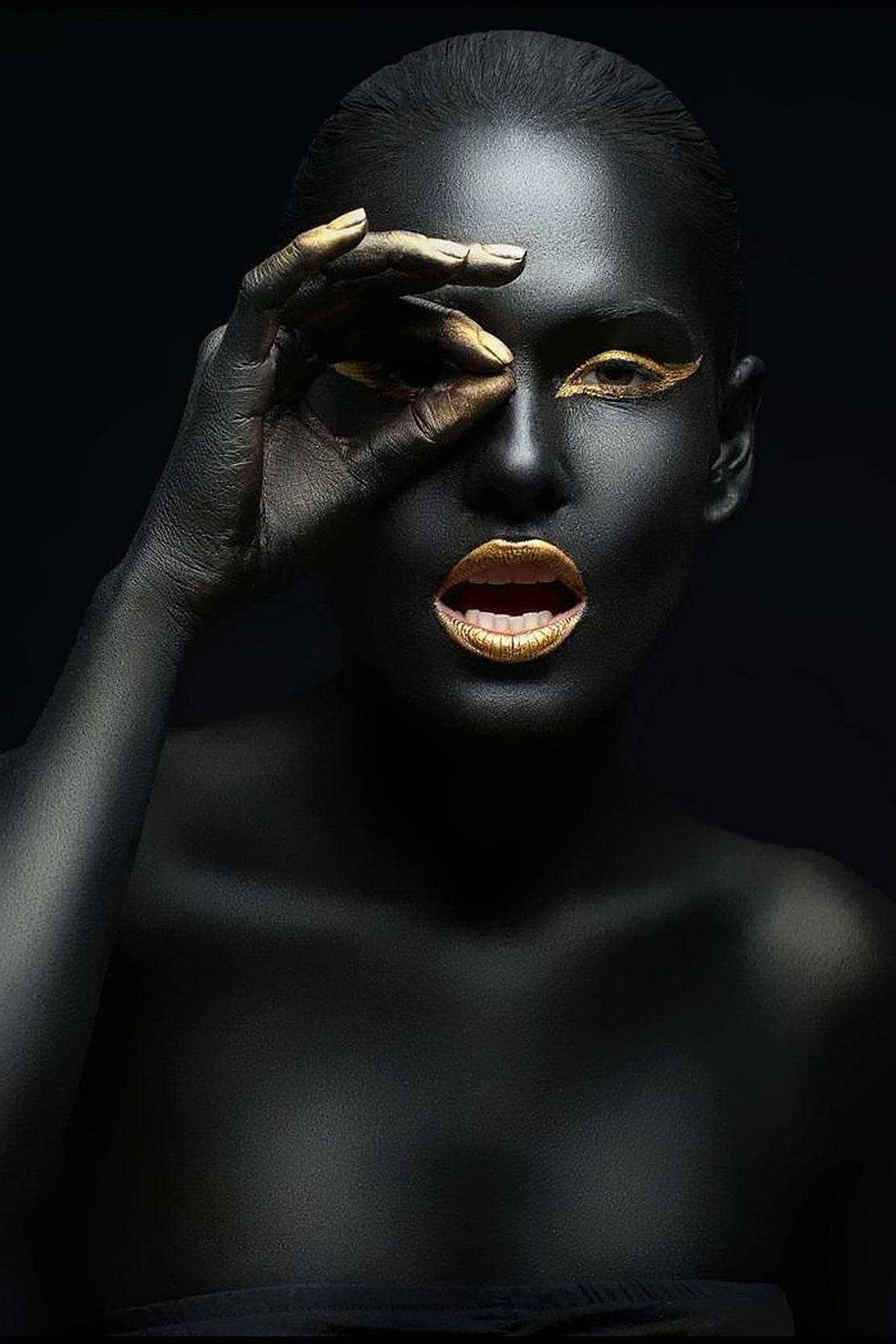 Makeup Black Gold Wall Art - beink online art store