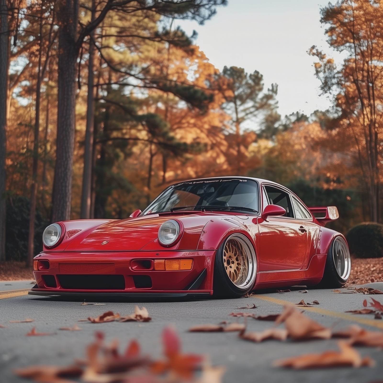 Porsche 911 Flat Red Wall Art - beink online art store