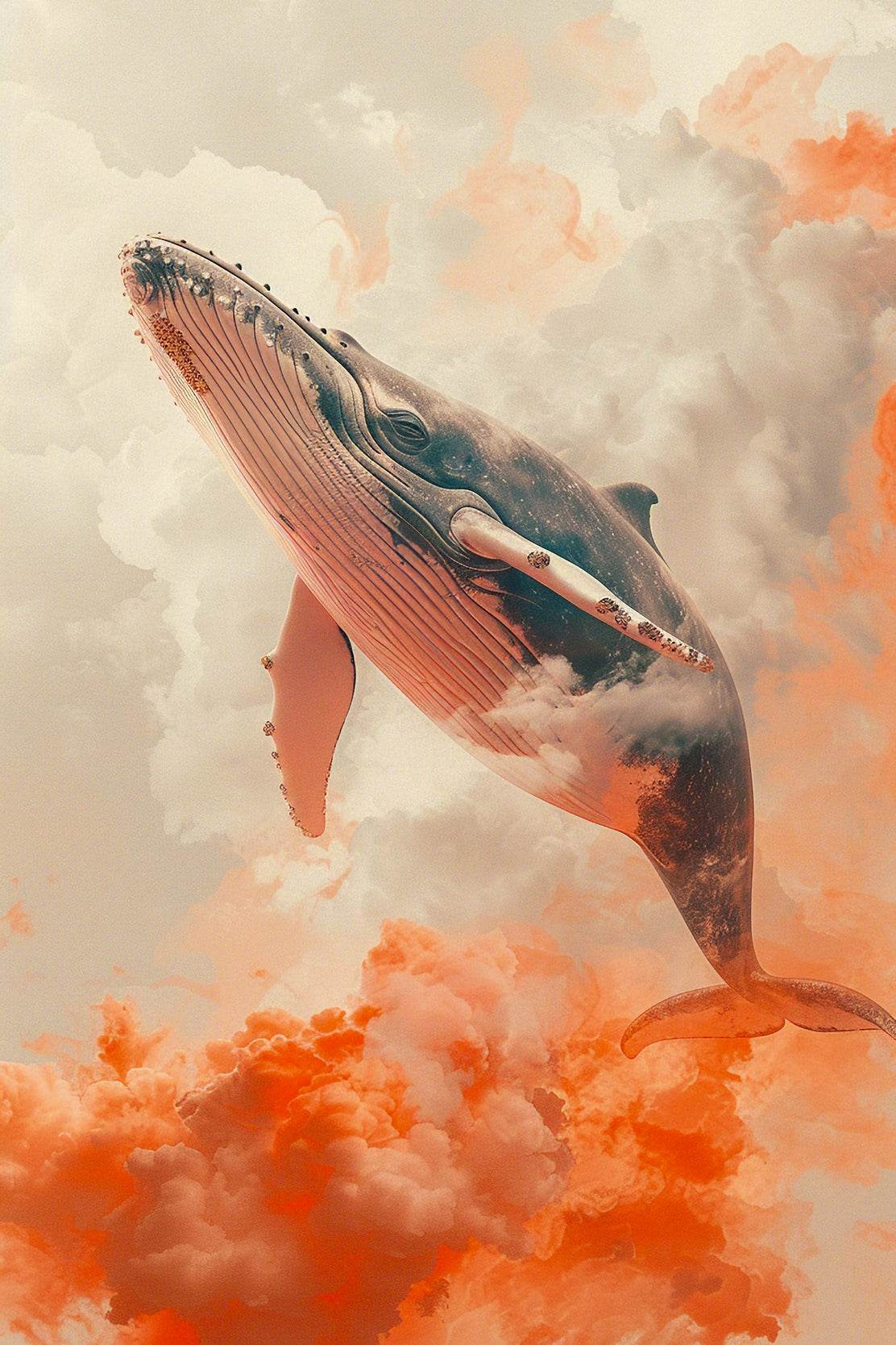 Fantasy Whale in Sky Animal Wall Art - beink online art store