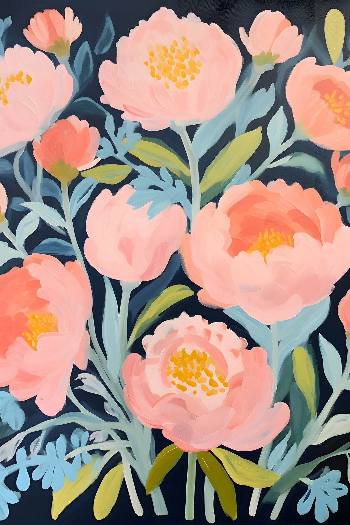 Drawing of Floral Pattern Wall Art - beink online art store