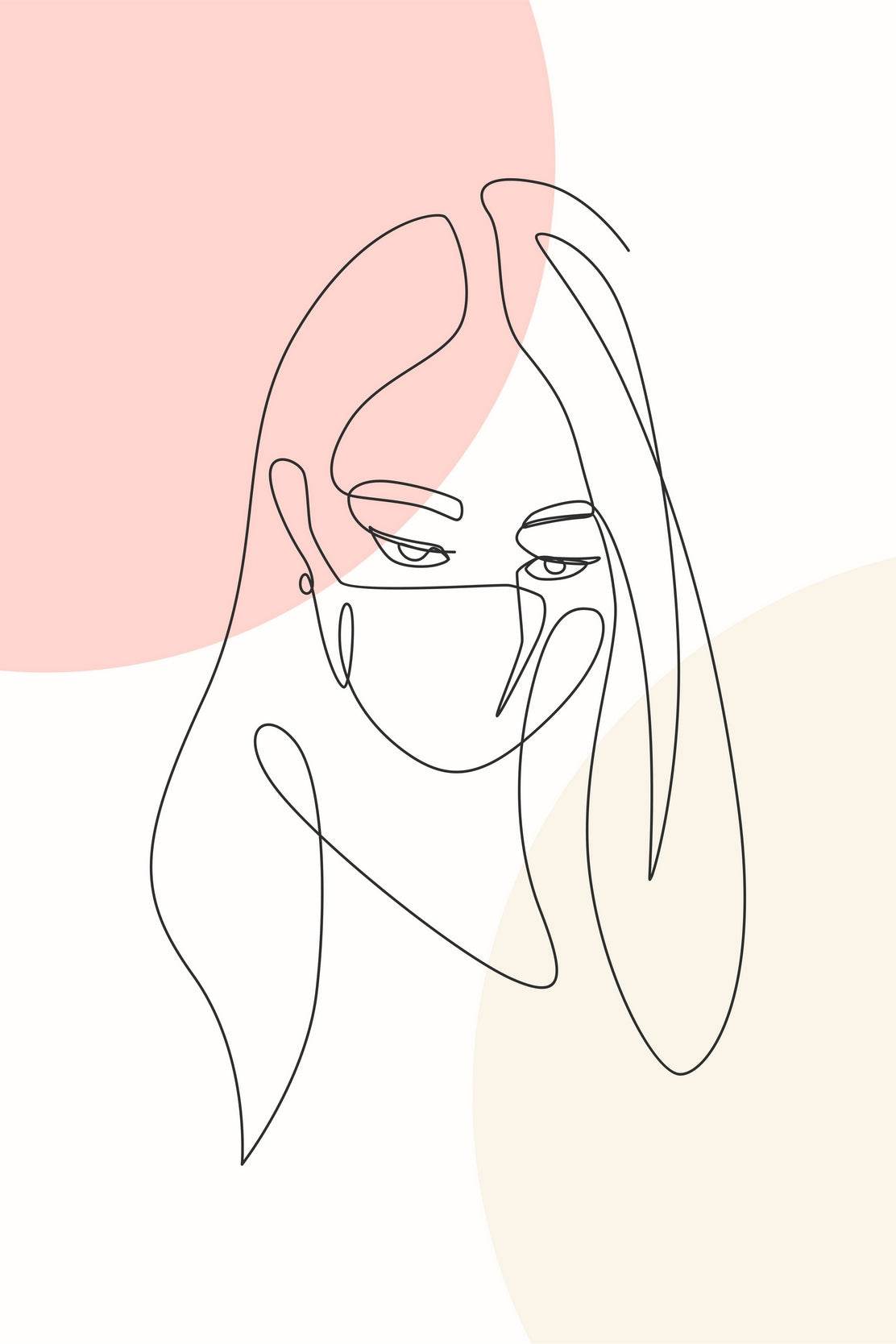 Painting of Masked Woman Wall Art - beink online art store