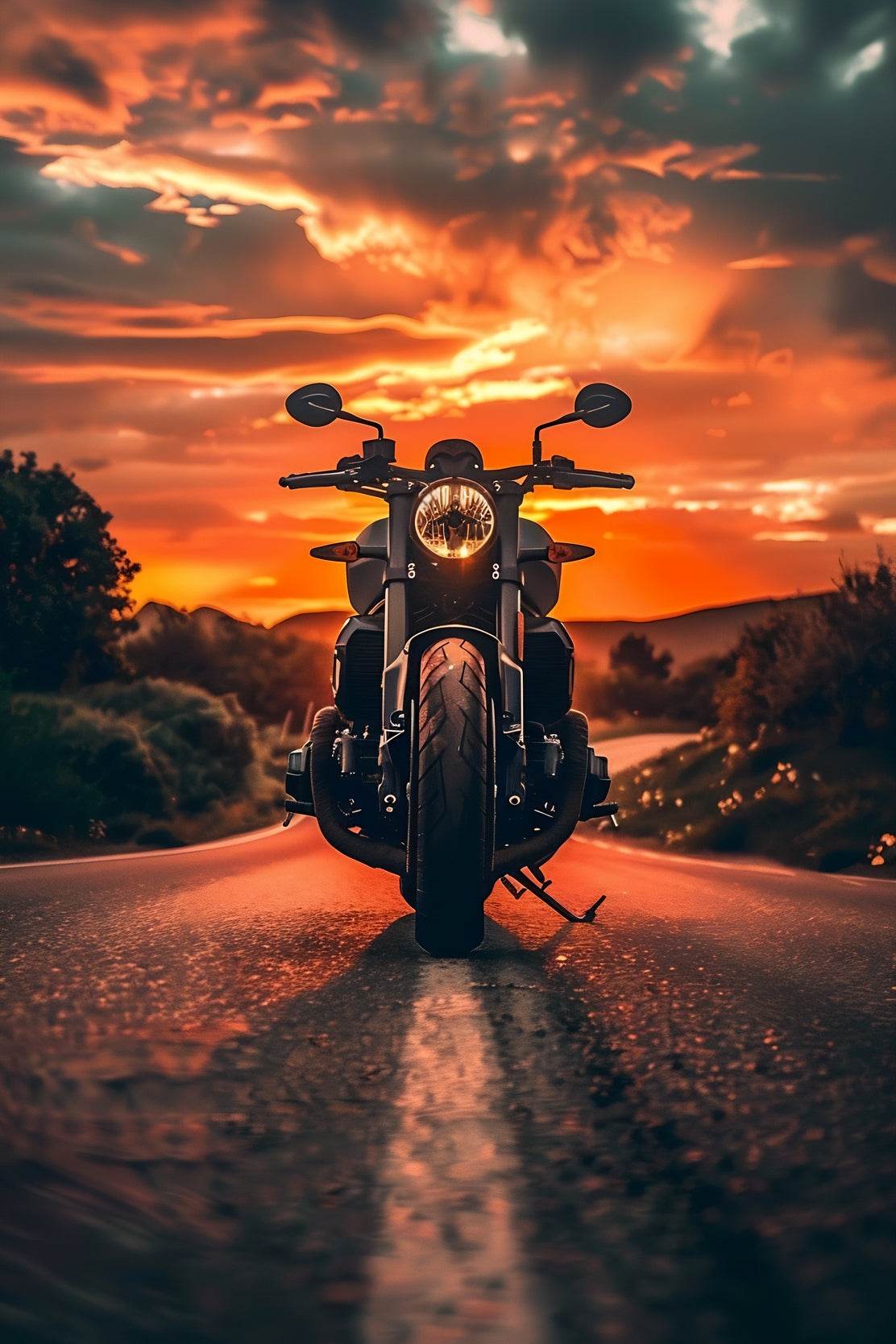 Motorcycle in Sunset Wall Art - beink online art store