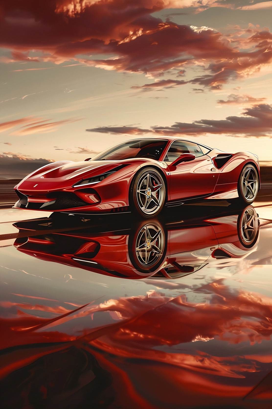 Ferrari F8 Red Sport Wall Art - beink online art store