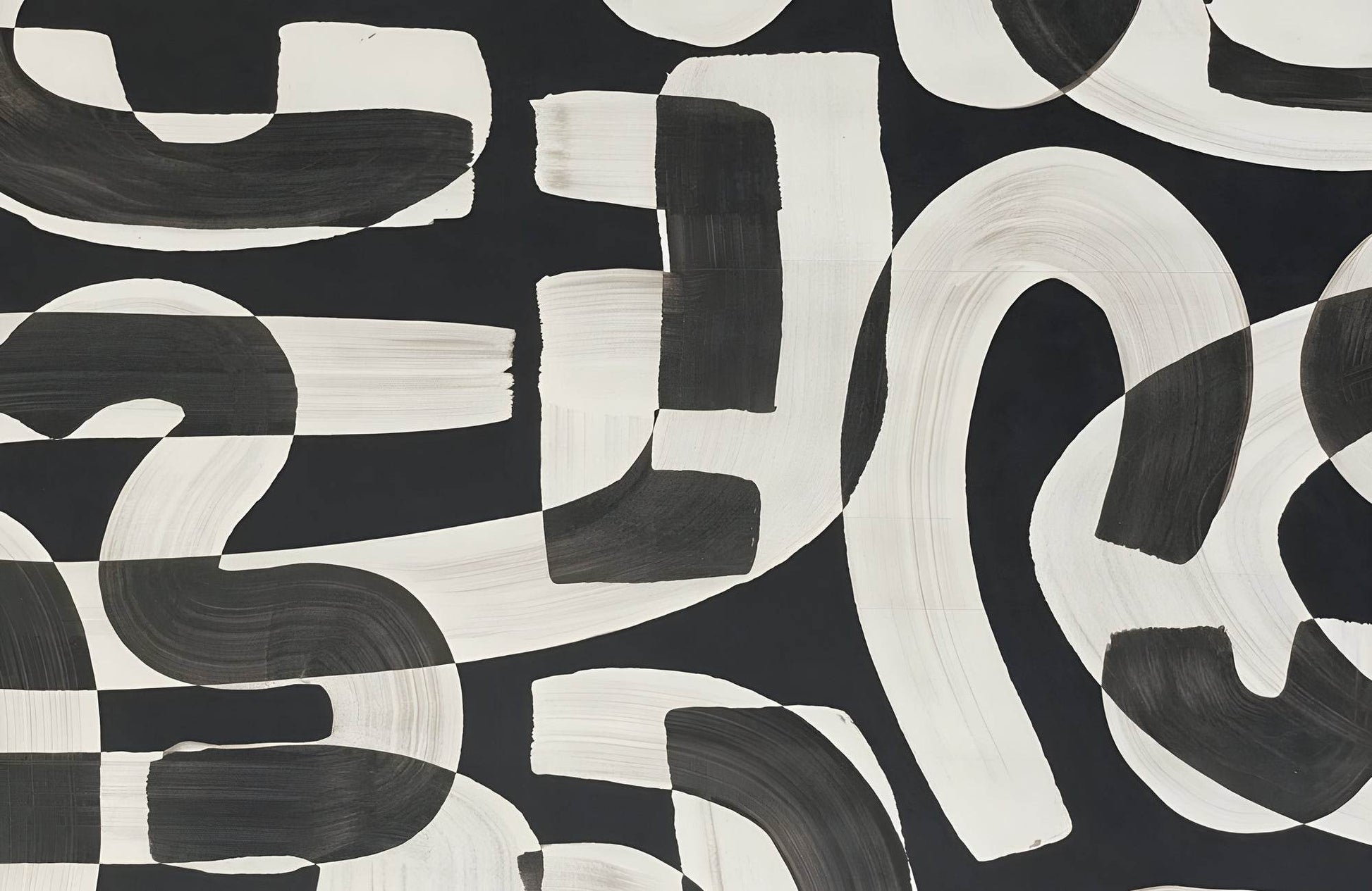 Black and White Rhythm Modern Wall Art - beink online art store