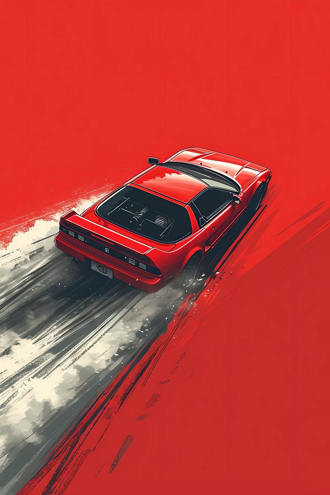 Red Sports Car & Red Background Wall Art - beink online art store