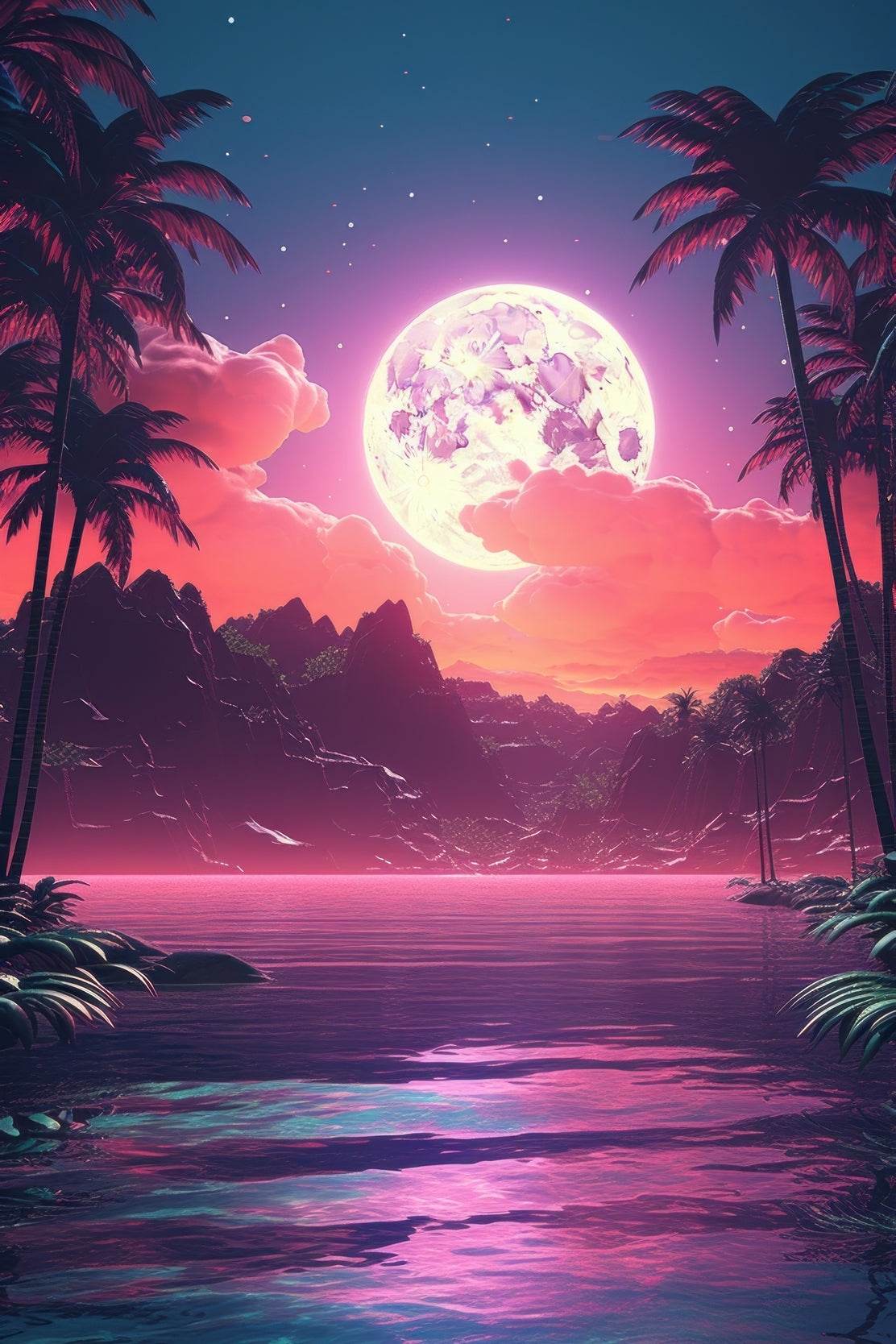 Pink Beach In The Moon - beink online art store
