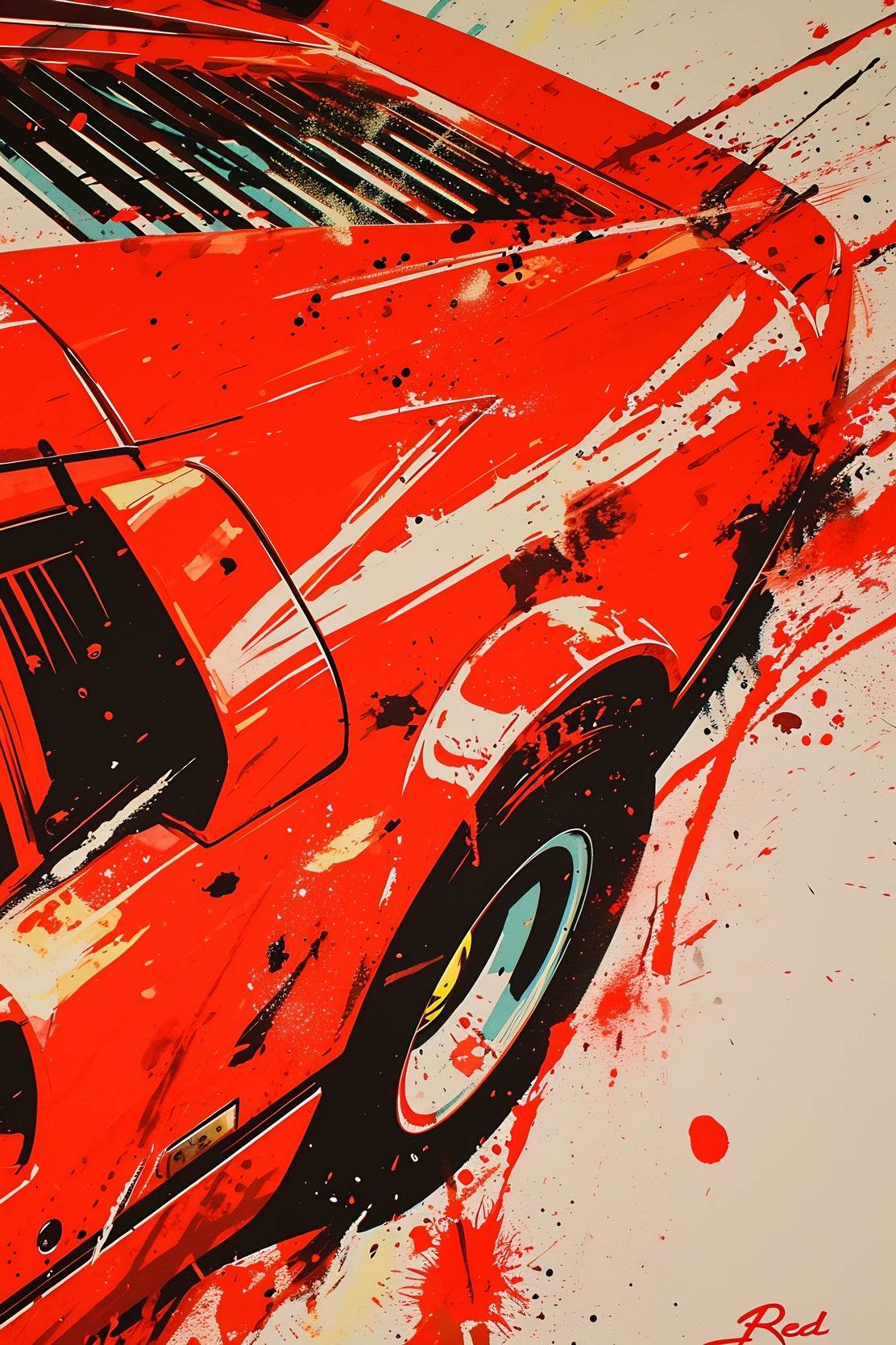 Rear View Ferrari458 Wall Art - beink online art store