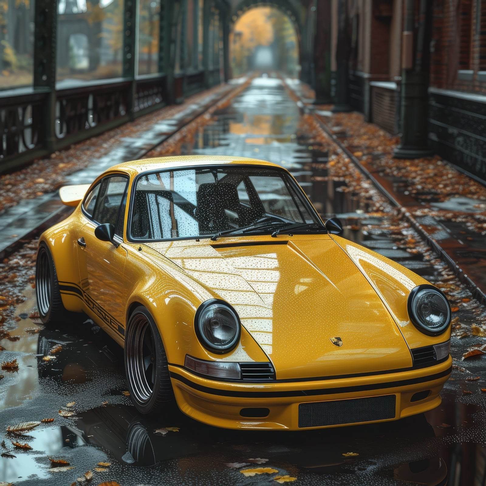 Porsche 911S Carrera Yellow Wall Art - beink online art store