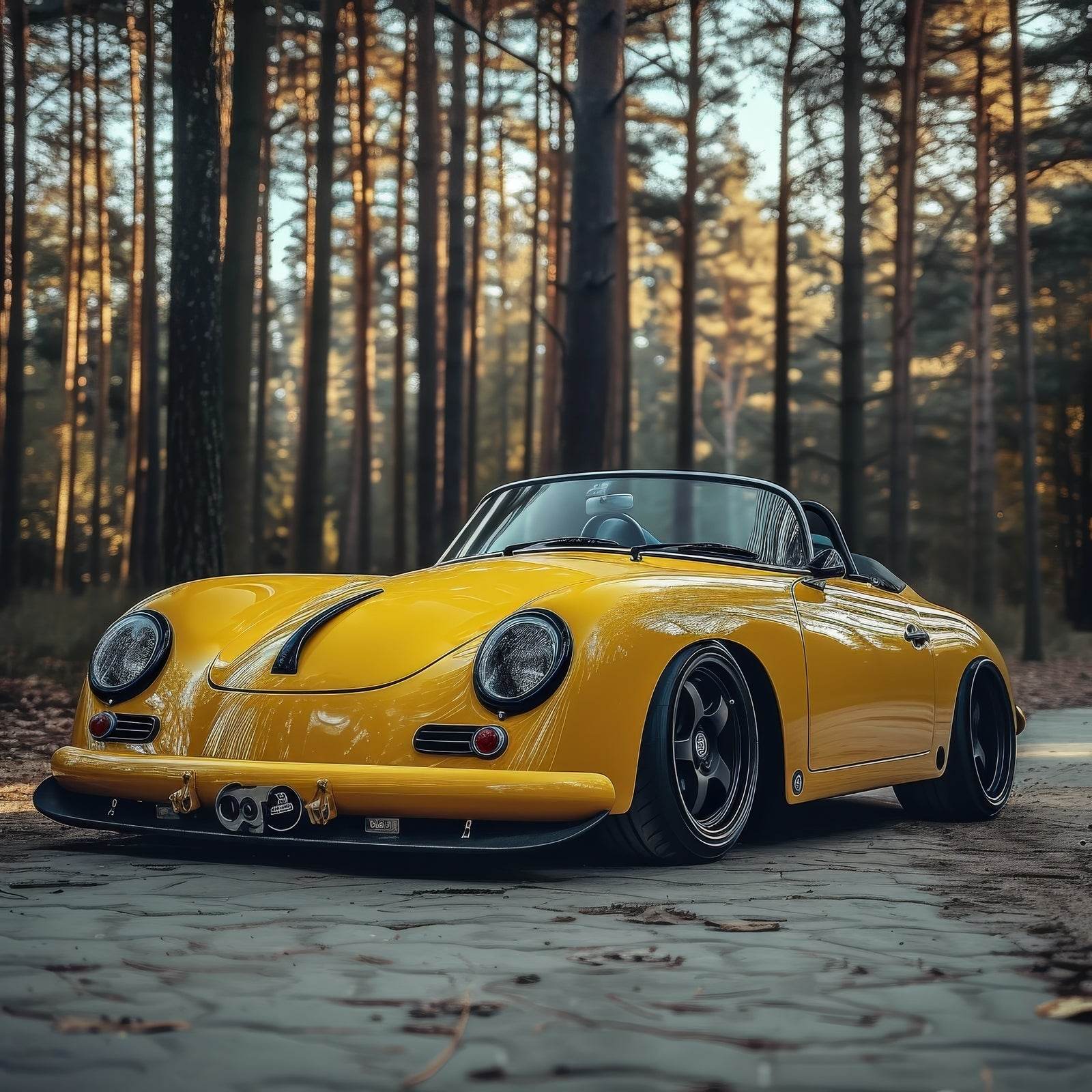 Porsche 356 Yellow Classic Wall Art - beink online art store