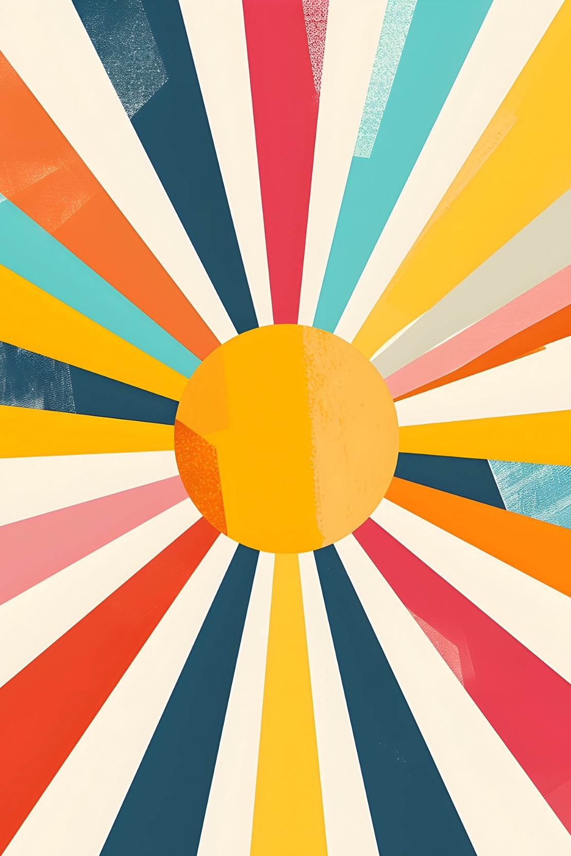 Retro Sunburst Digital Art - beink online art store