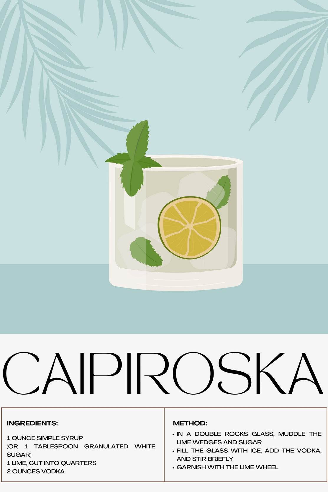 Caipiroska Cocktail Wall Art - beink online art store