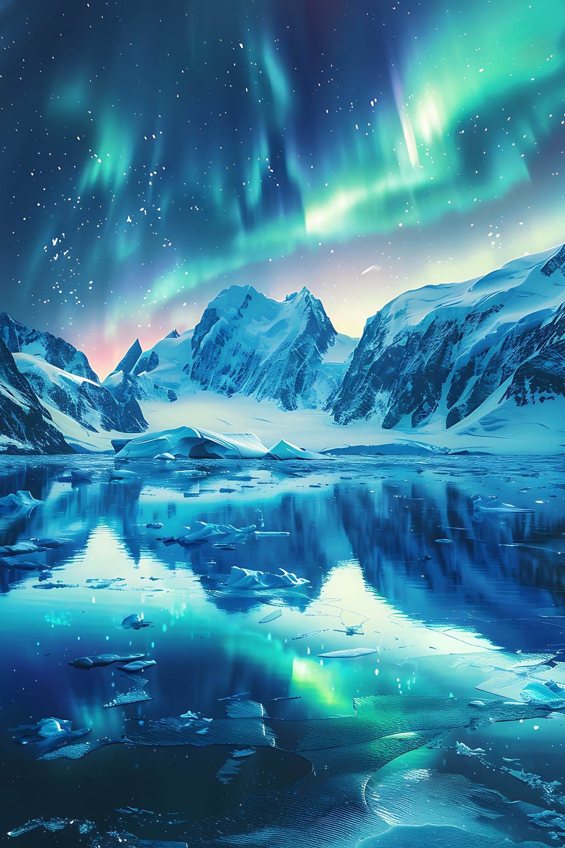 View Of The Northern Lights from lakes - beink online art store