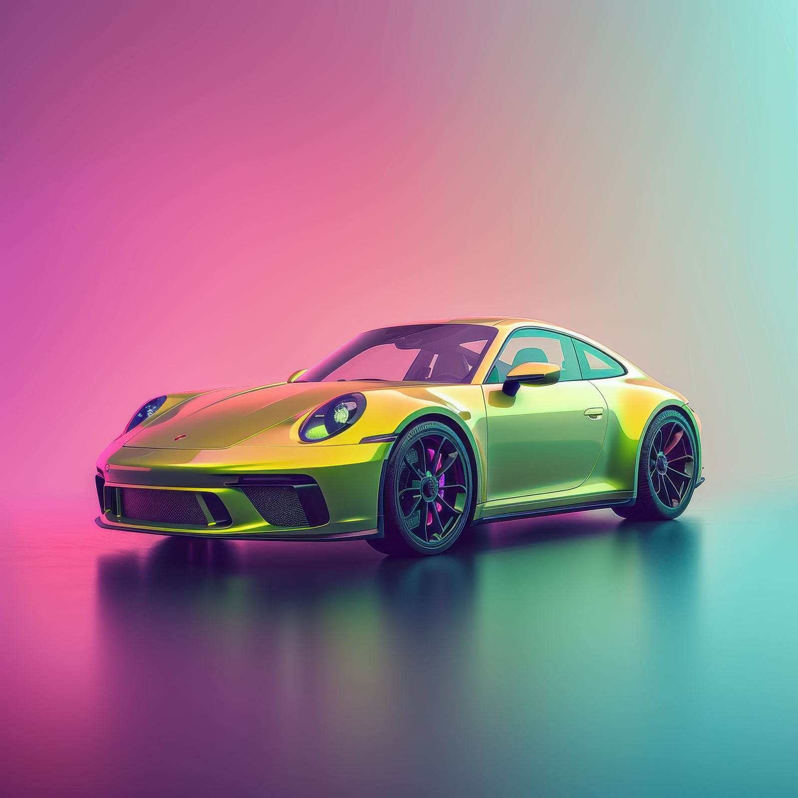 Porsche Golden Coupe Wall Art - beink online art store