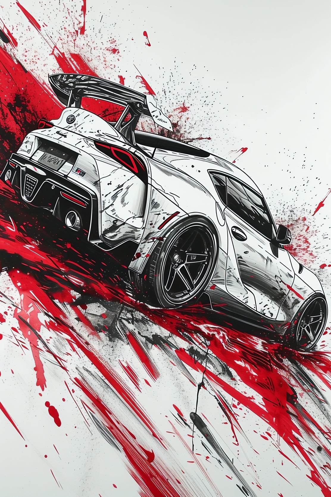 Drift Toyota GR Supra Wall Art - beink online art store