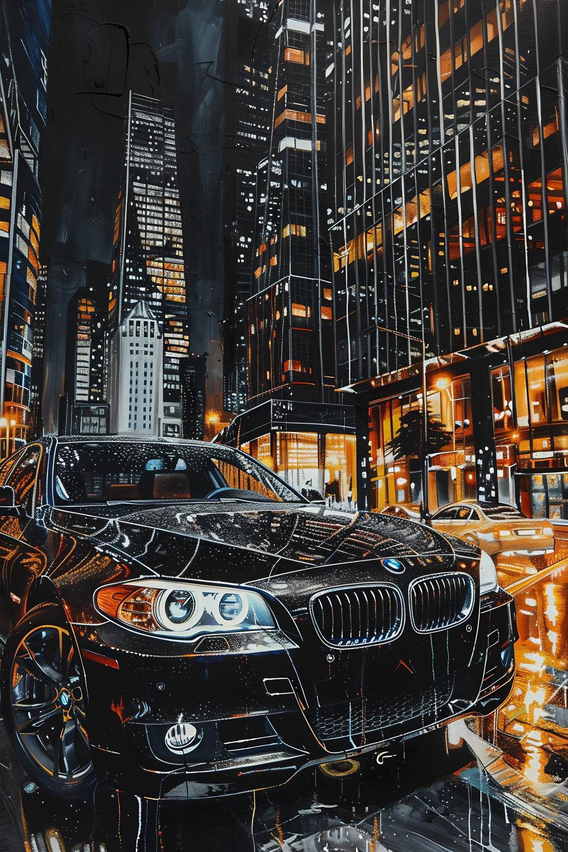 BMW Painting With Watercolor Wall Art - beink online art store