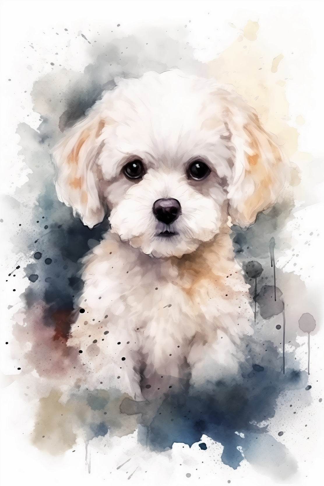 Watercolor Painting of Bichon Frise - beink online art store