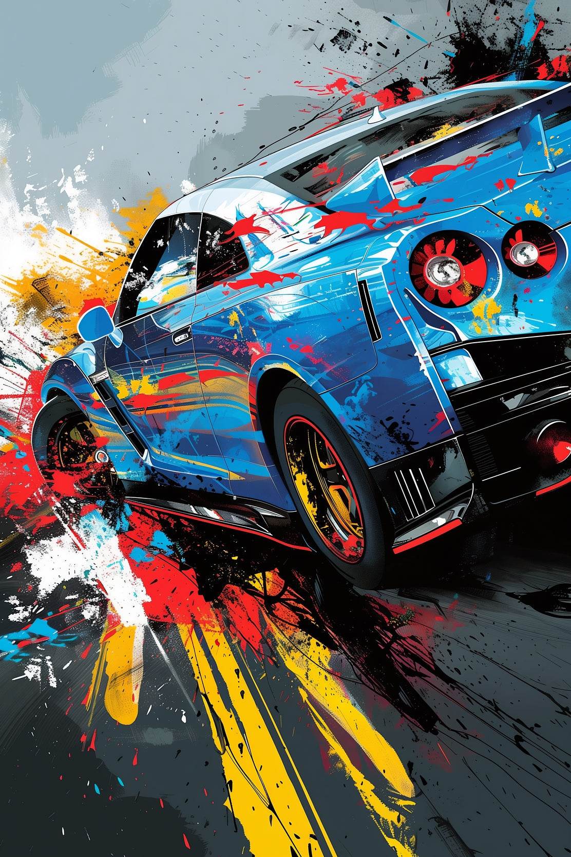 Nissan GTR Graffiti Street Wall Art - beink online art store
