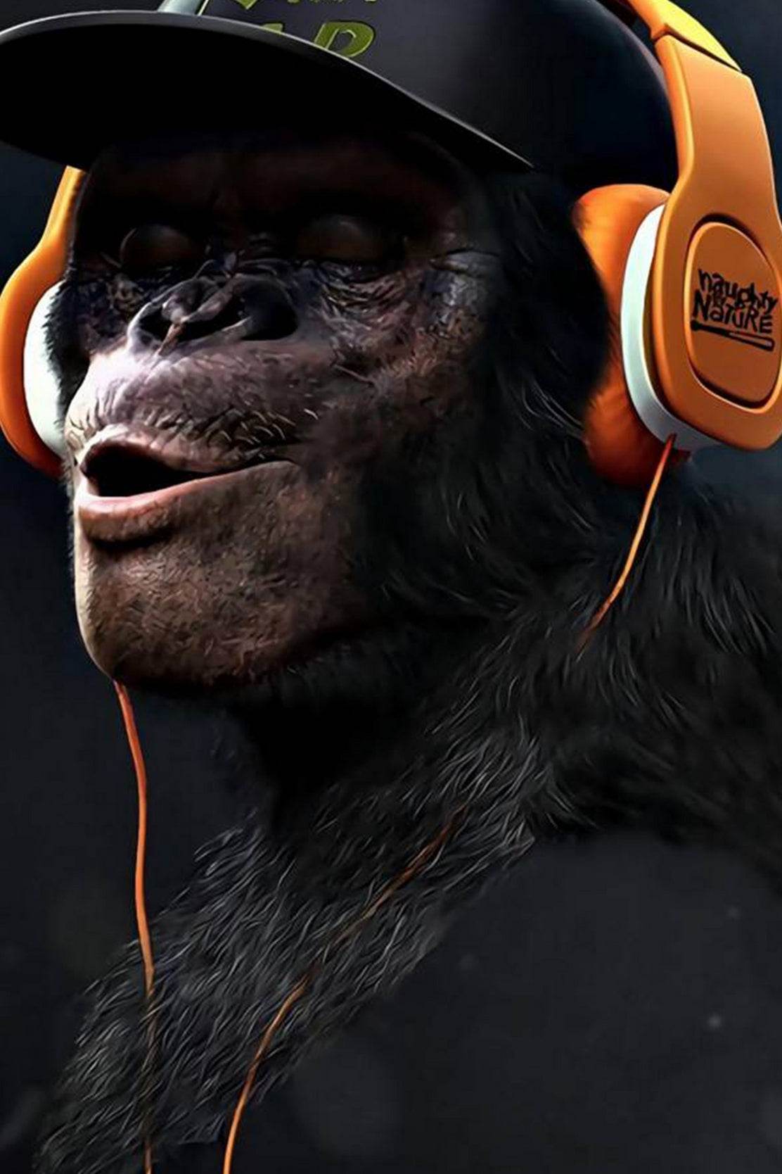 Monkey With Headphones Wall Art - beink online art store