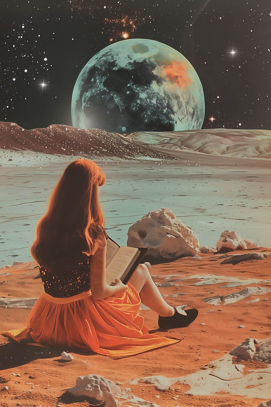 Woman Sitting in Front Of Our Globe Wall Art - beink online art store