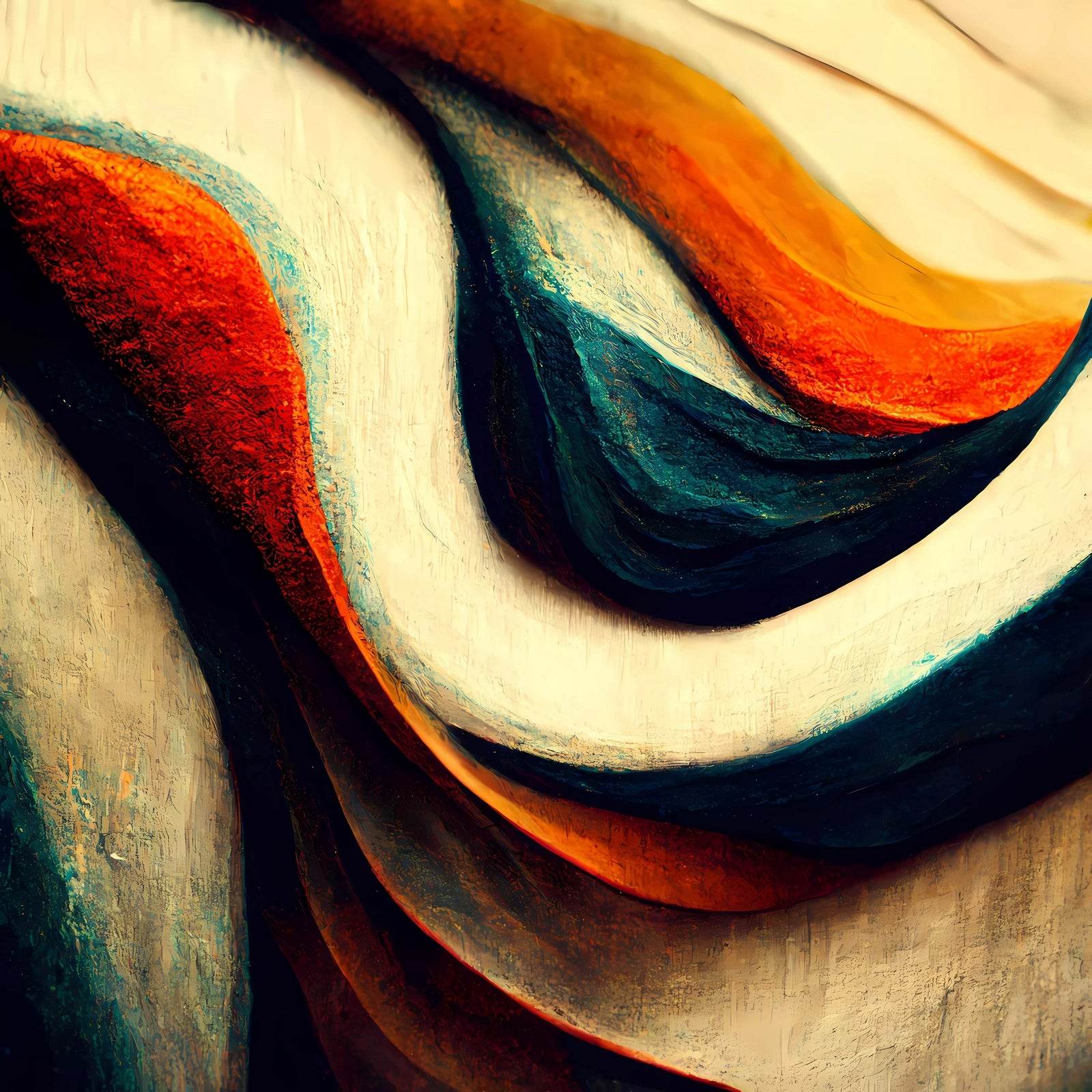 Bold Color Paper Curves Abstract Wall Art - beink online art store