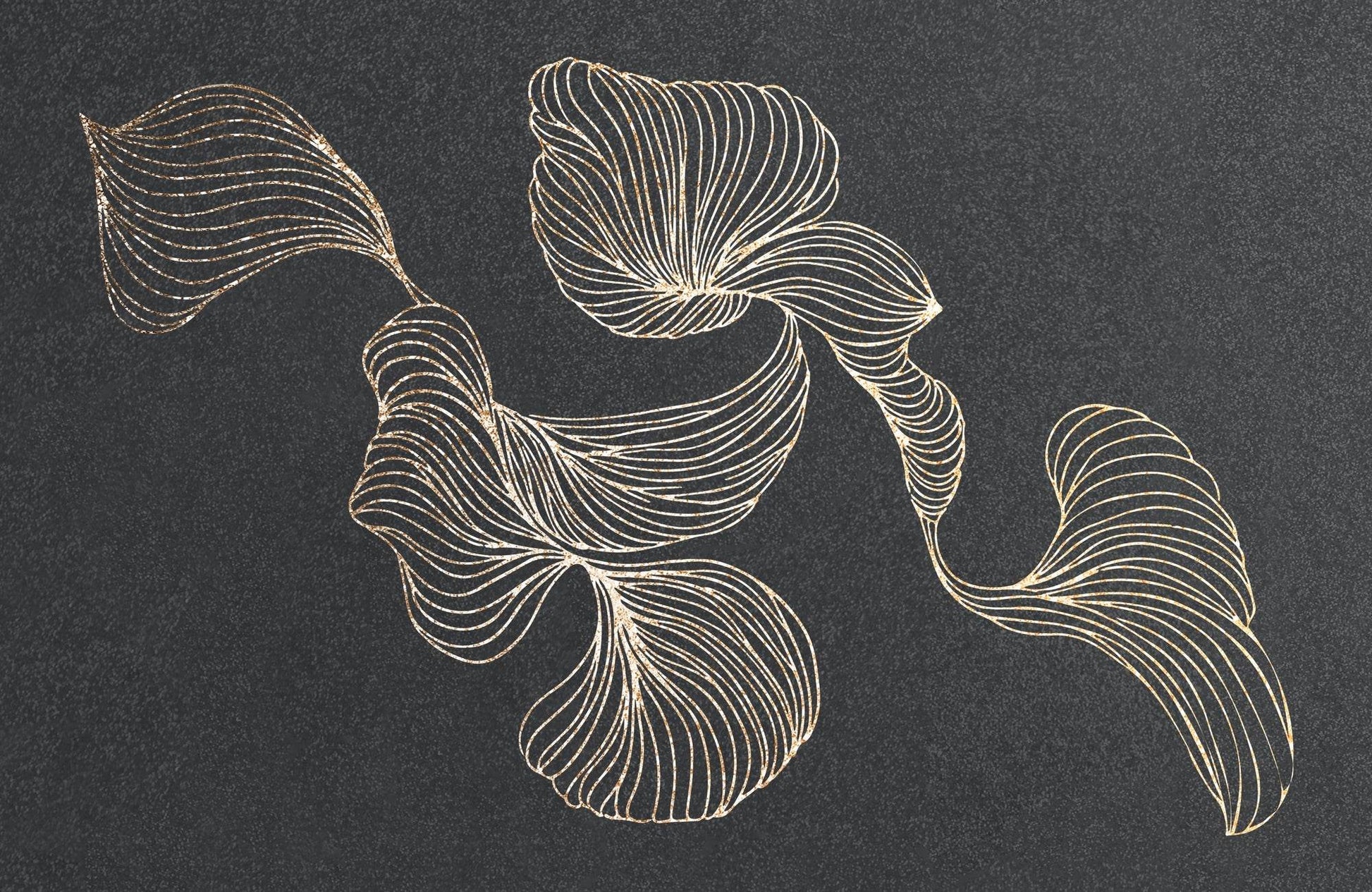 Golden Swirl Lines Design Wall Art - beink online art store