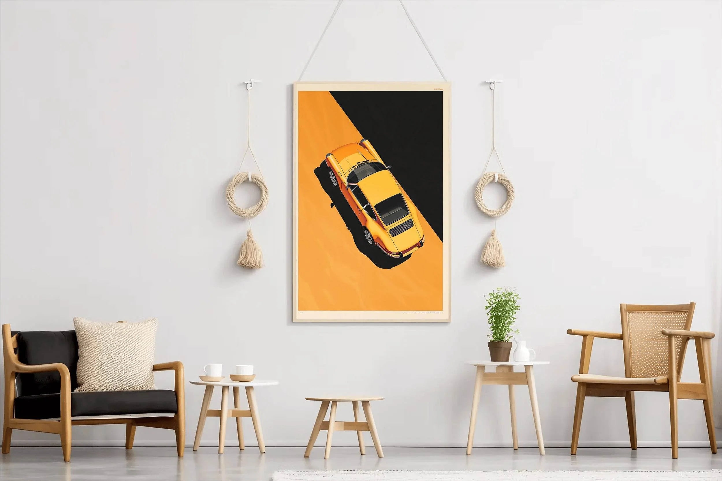 Porsche Cartoon Design Wall Art - beink online art store