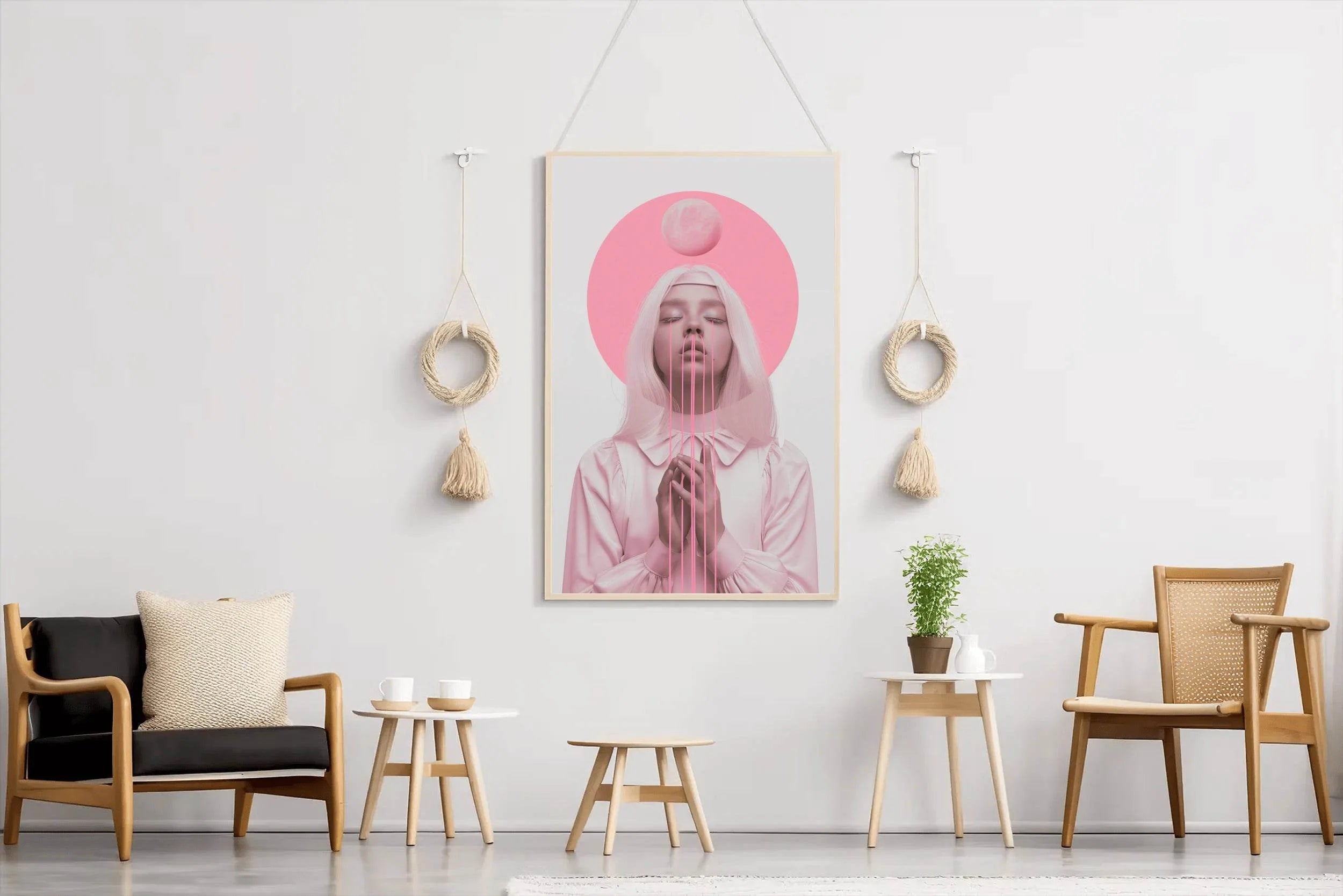 Lady in Pink Modern Wall Art - beink online art store