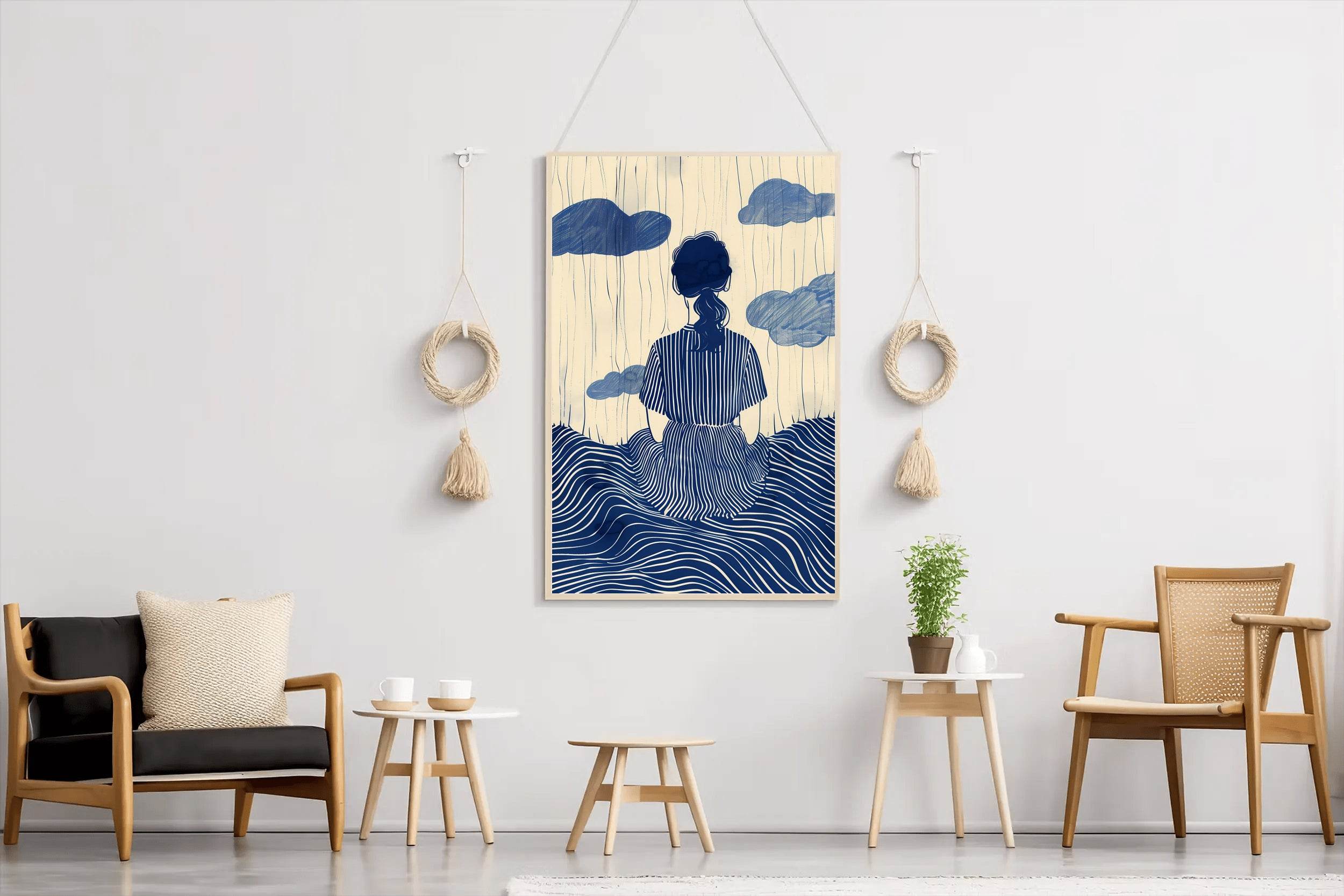 Girl Day Dreaming Modern Wall Art - beink online art store