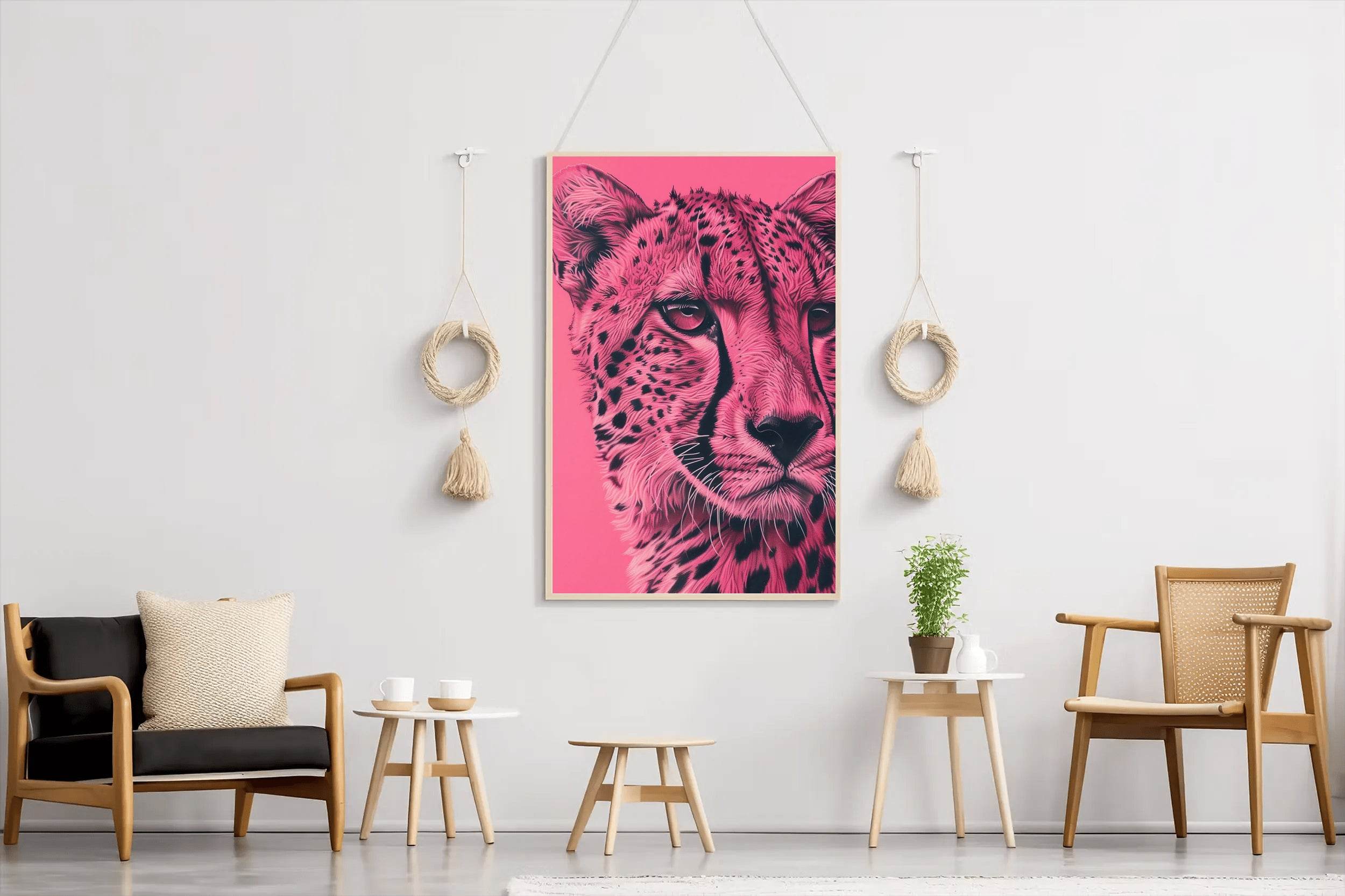 Pink Leopard Background Wall Art - beink online art store