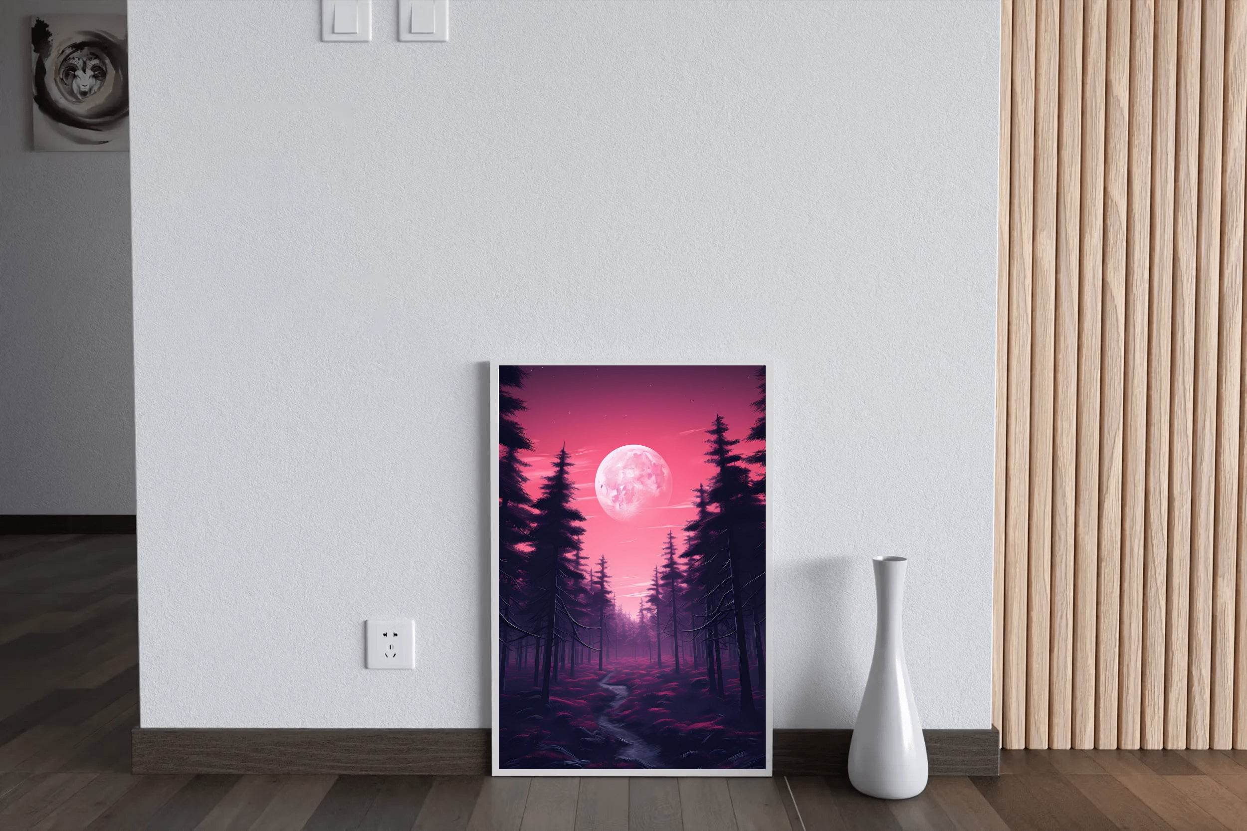 Pink Pine Forest Wall Art - beink online art store