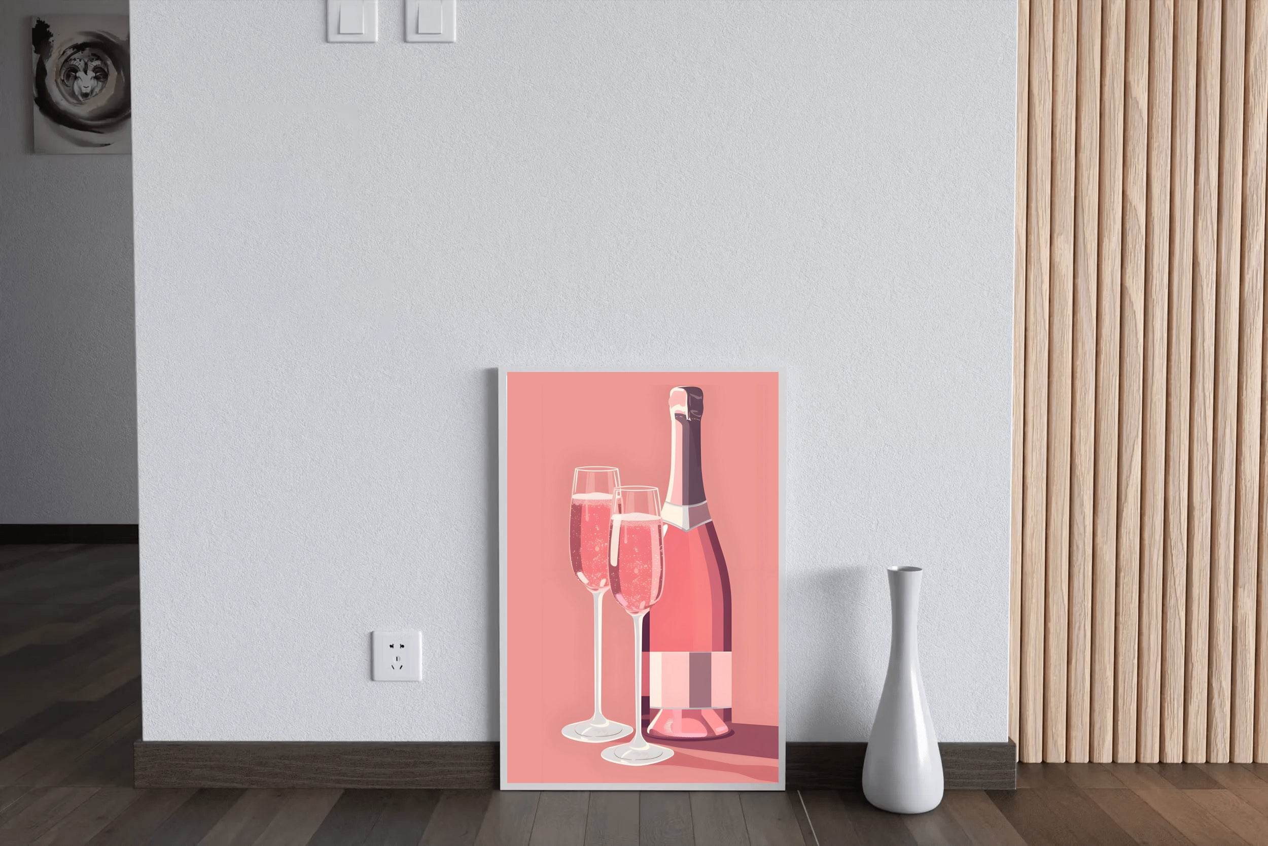 Pink Champagne Wall Art - beink online art store