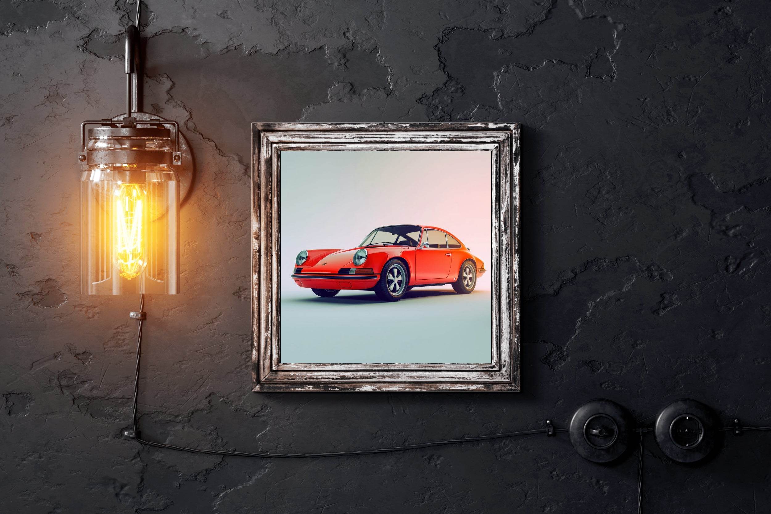 Porsche 911 Orange Wall Art - beink online art store