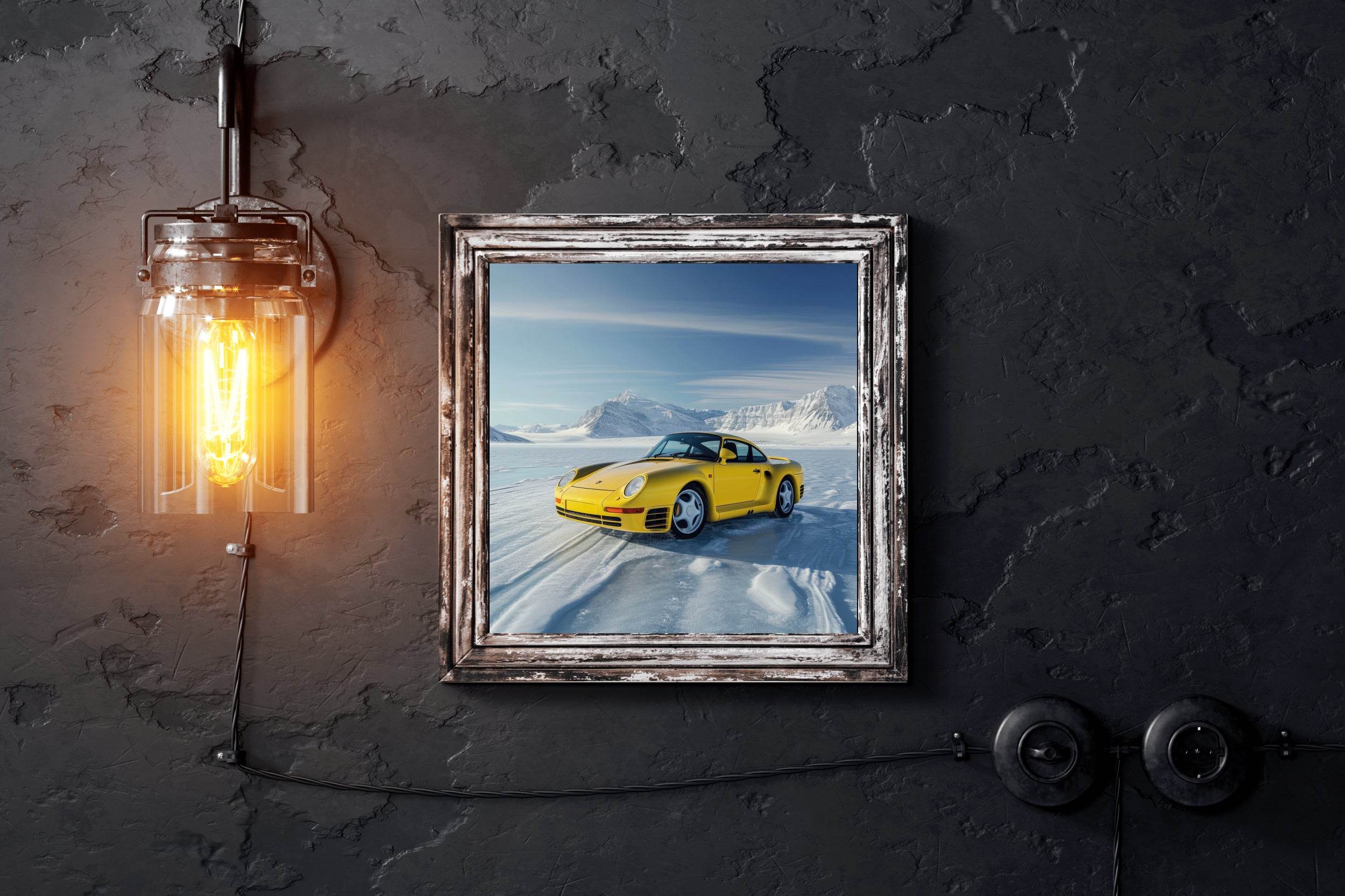 Porsche 959 RSR Gold Wall Art - beink online art store