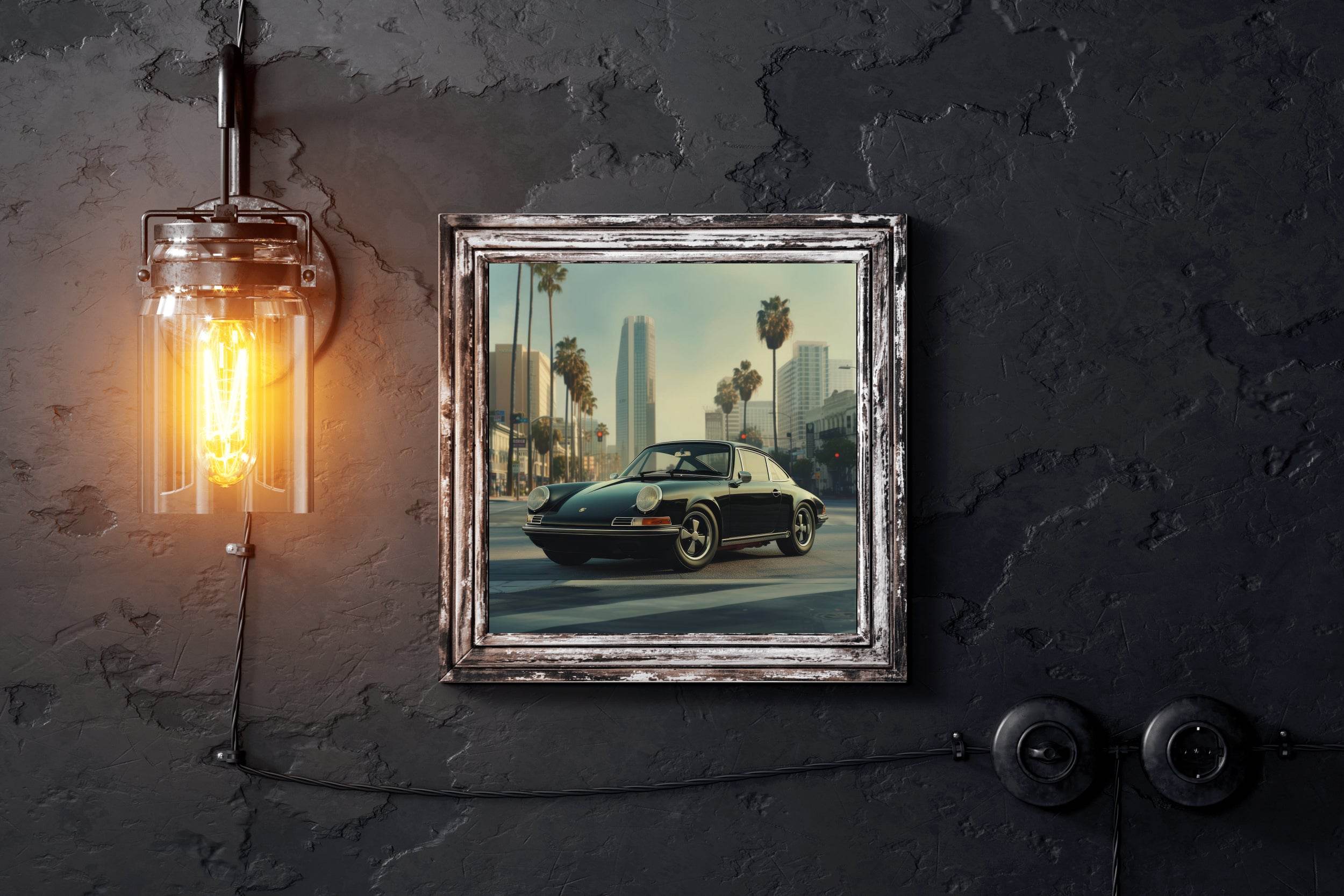 Porsche 911 S Black Wall Art - beink online art store