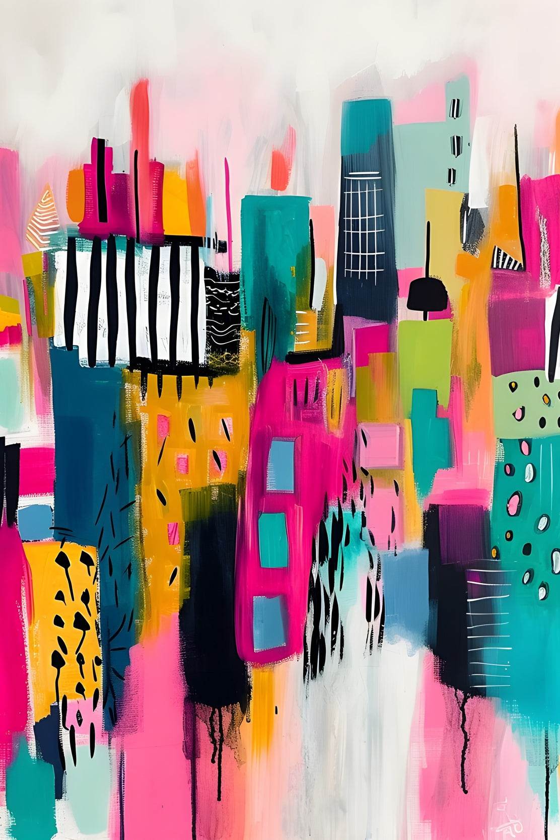 Colorful Acrylic Painted Path Digital Art - beink online art store