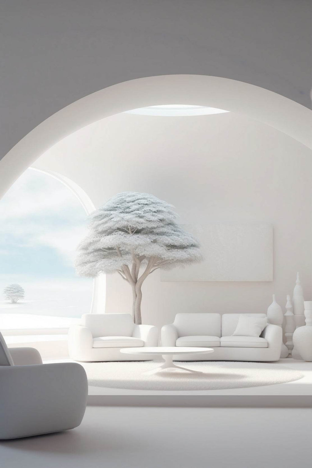 White Luxury Tree Wall Art - beink online art store
