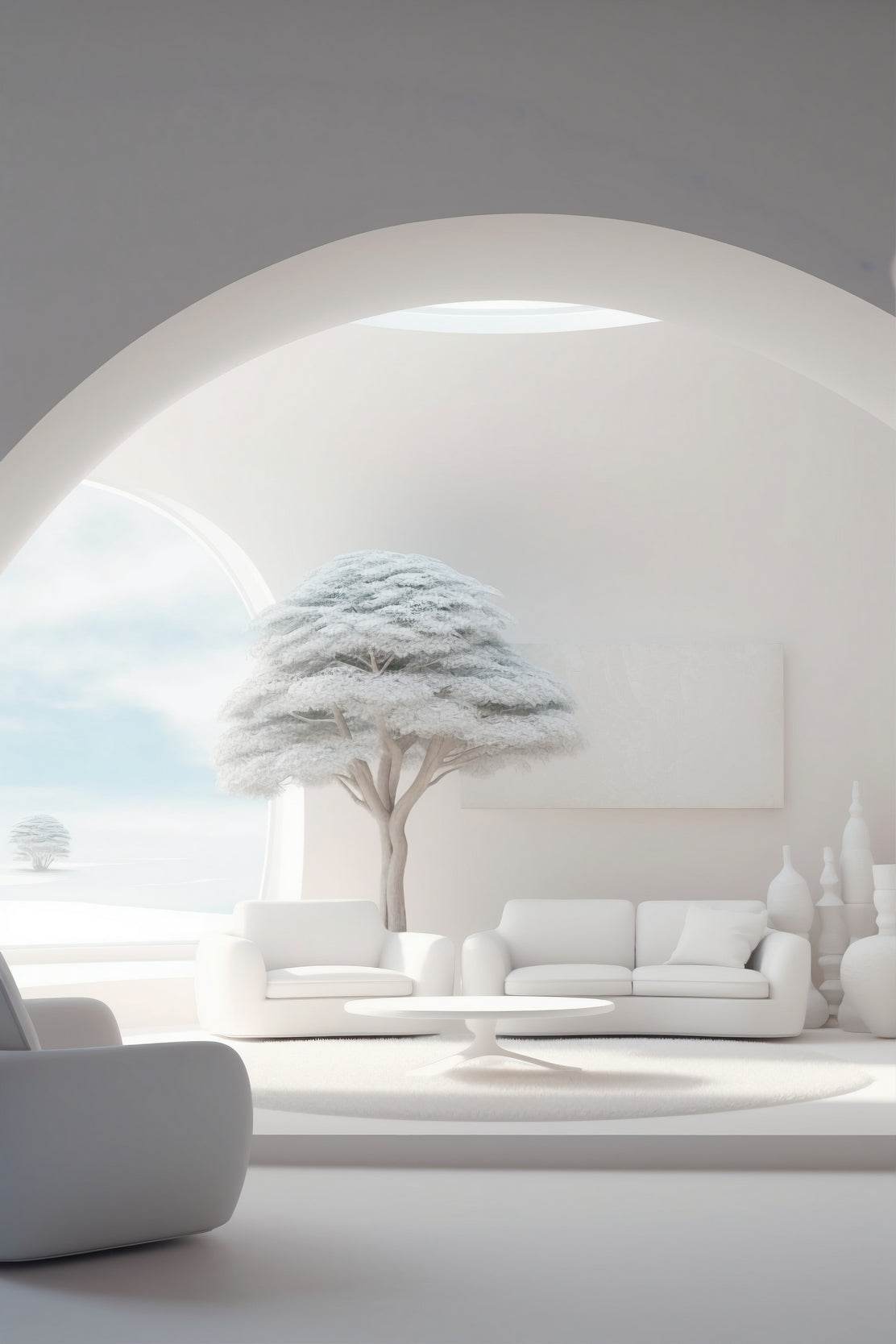 White Luxury Tree Wall Art - beink online art store