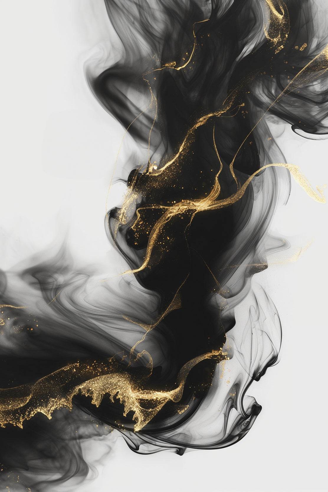 Black and Gold Smoke Wall Art - beink online art store