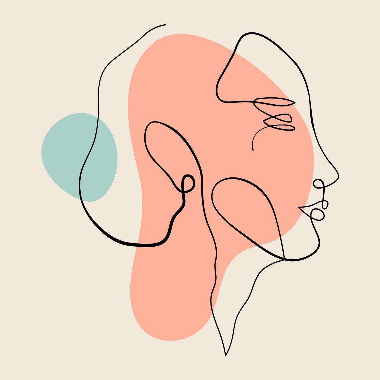Stylized Image of Woman Face Wall Art - beink online art store